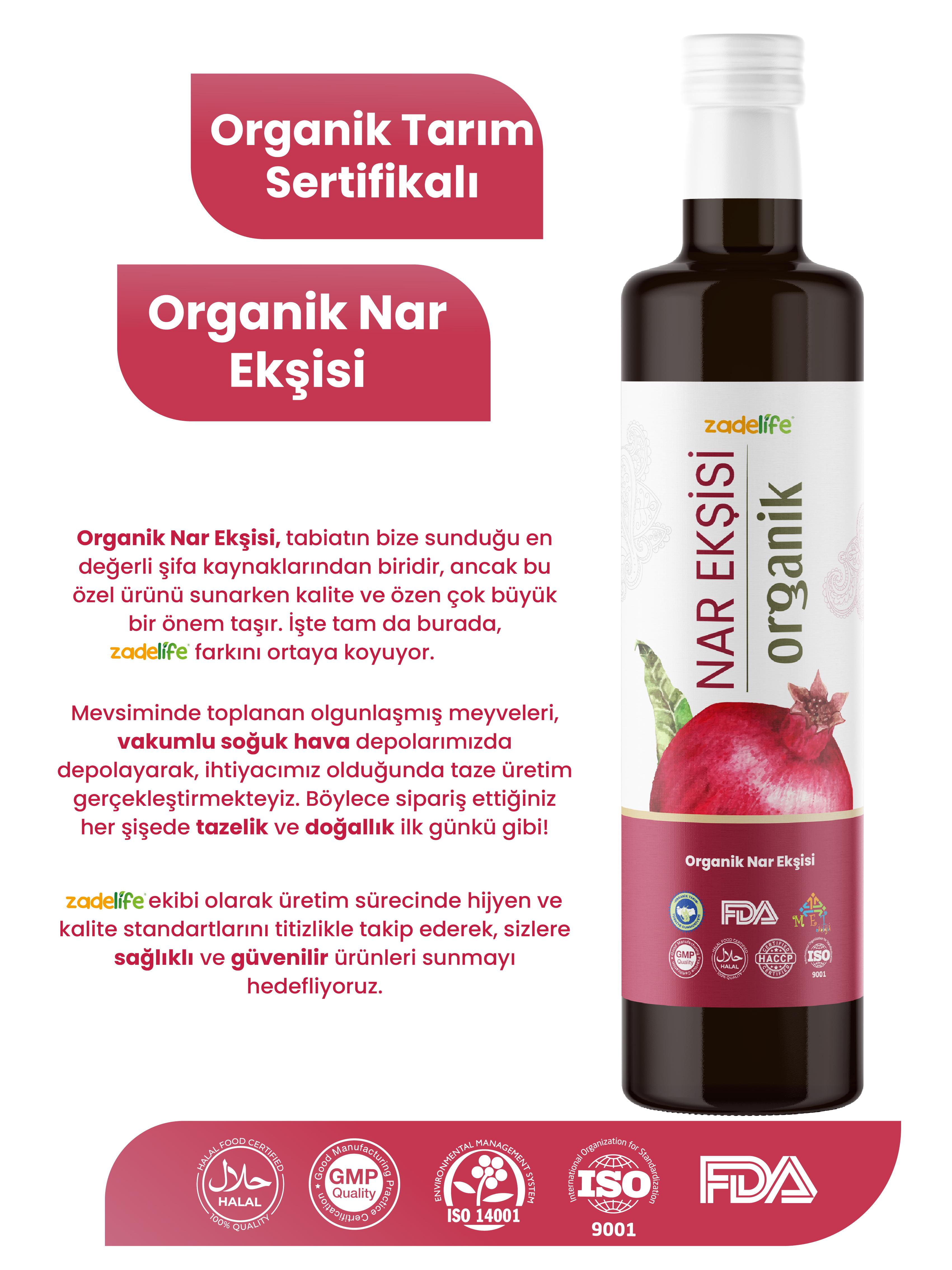 Zadelife® Organik Nar Ekşisi - FDA Onaylı 700 Gr