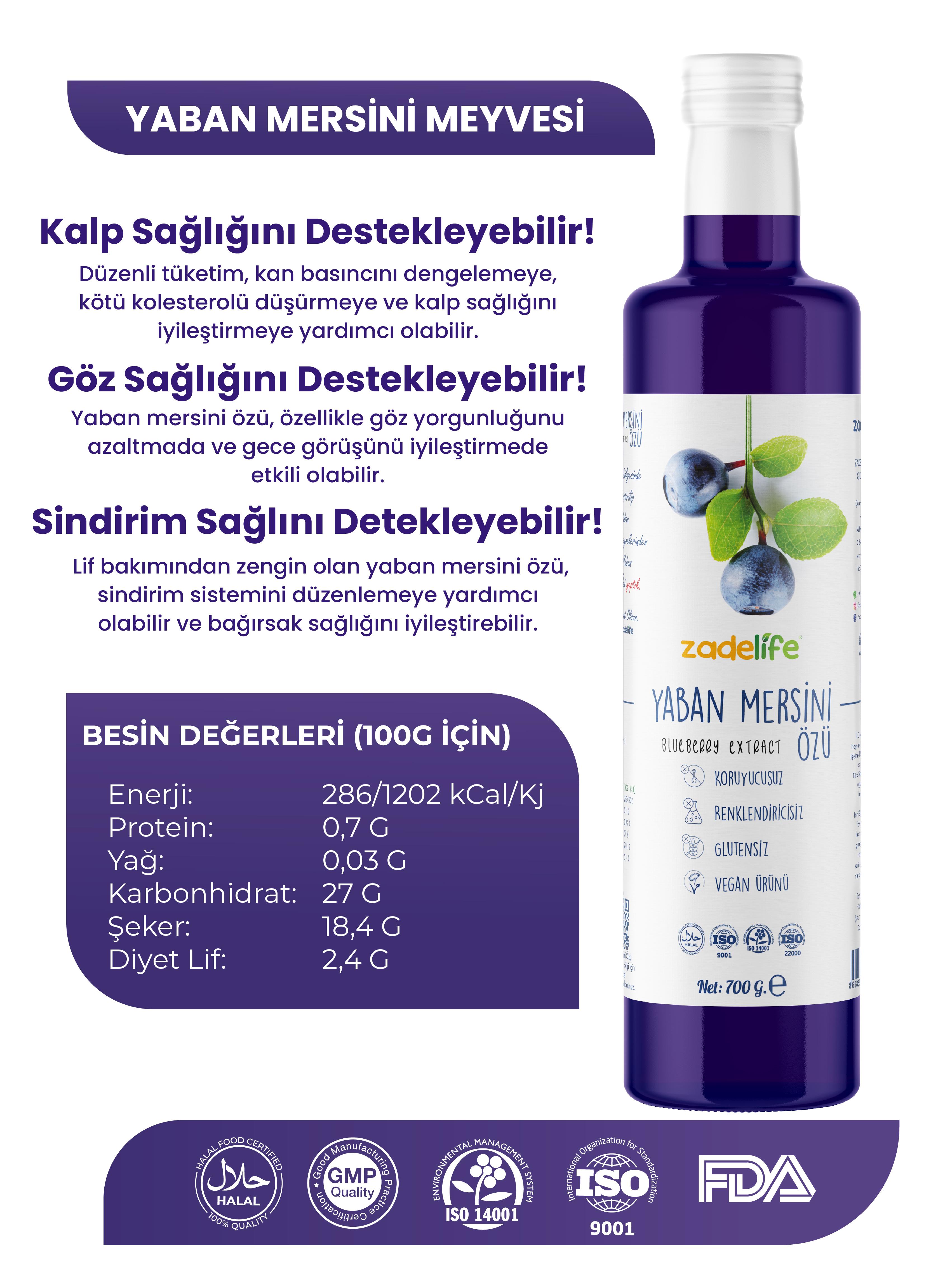 Zadelife® Yaban Mersini Özü 700 Gram