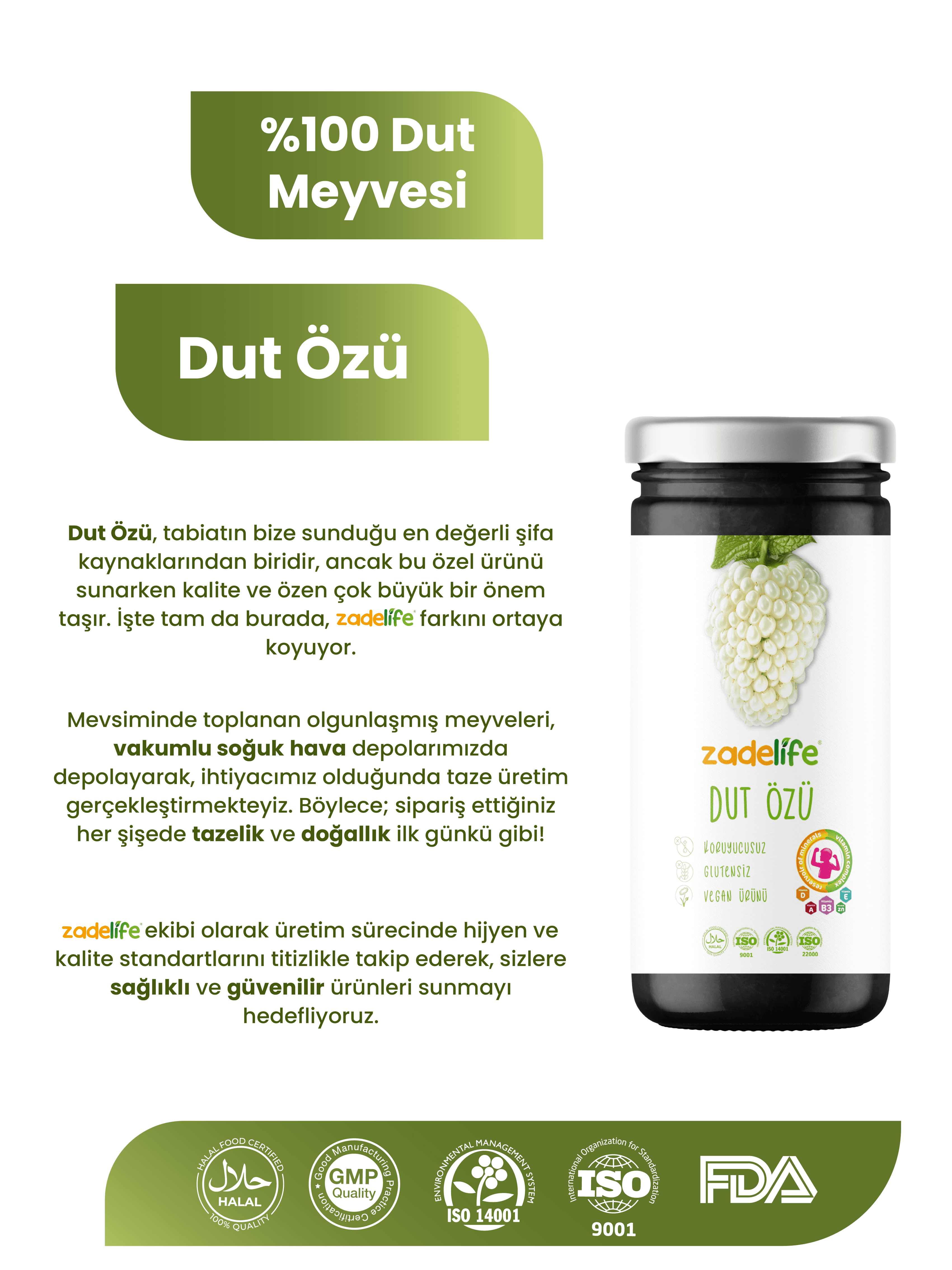 Zadelife® Dut Özü 315 Gram