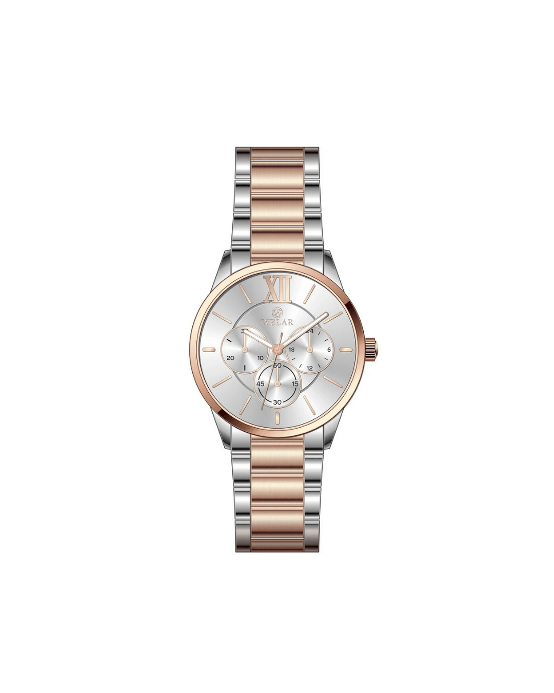 WEL3383-4 Orjinal Gümüş Rose Metal Kadın Kol Saati 