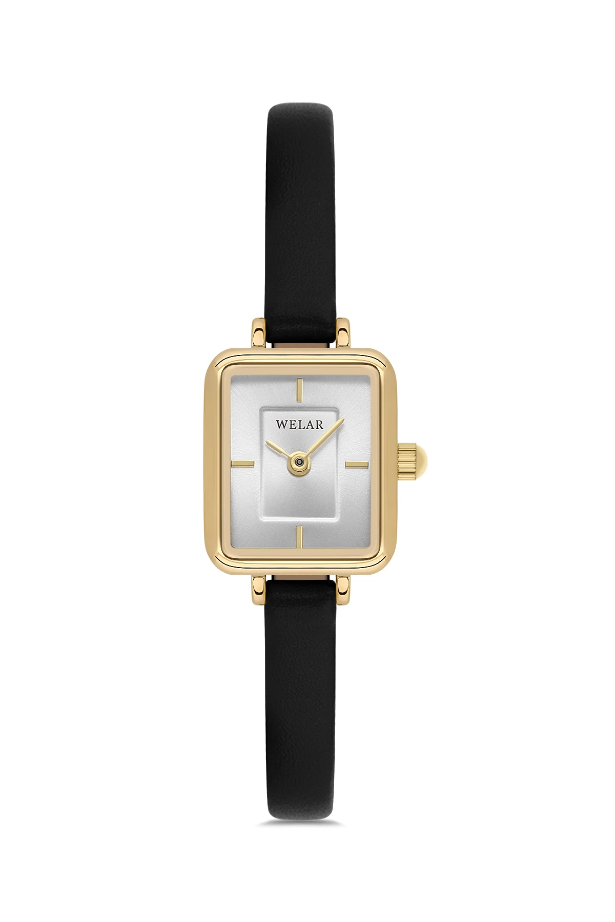 Wel 2504-1 Kadın Kol Saati –Deri Kordon, Gold Renk, 3 ATM Suya Dayanıklı