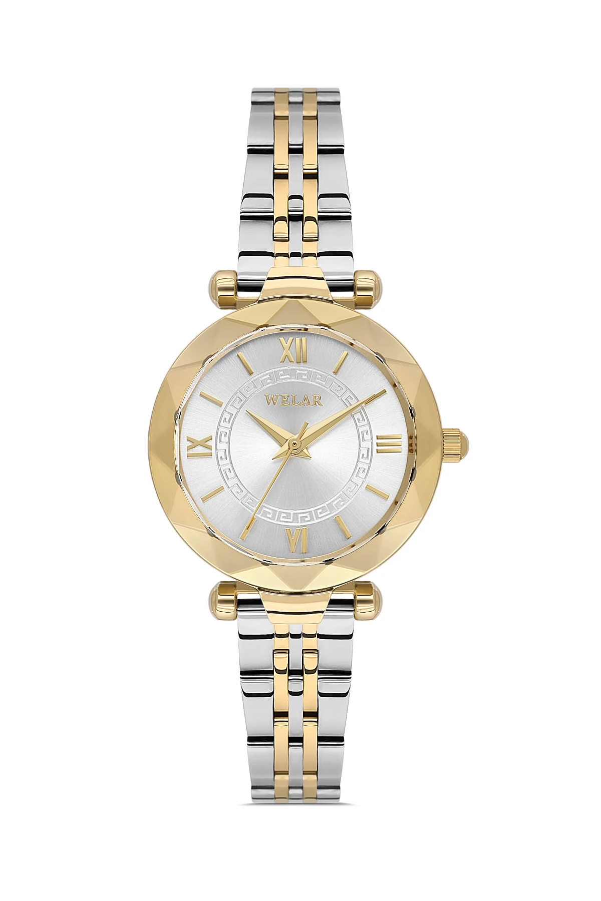 Wel 2508-2 Kadın Kol Saati –Çelik Kordon, Silver Gold Renk, 3 ATM Suya Dayanıklı
