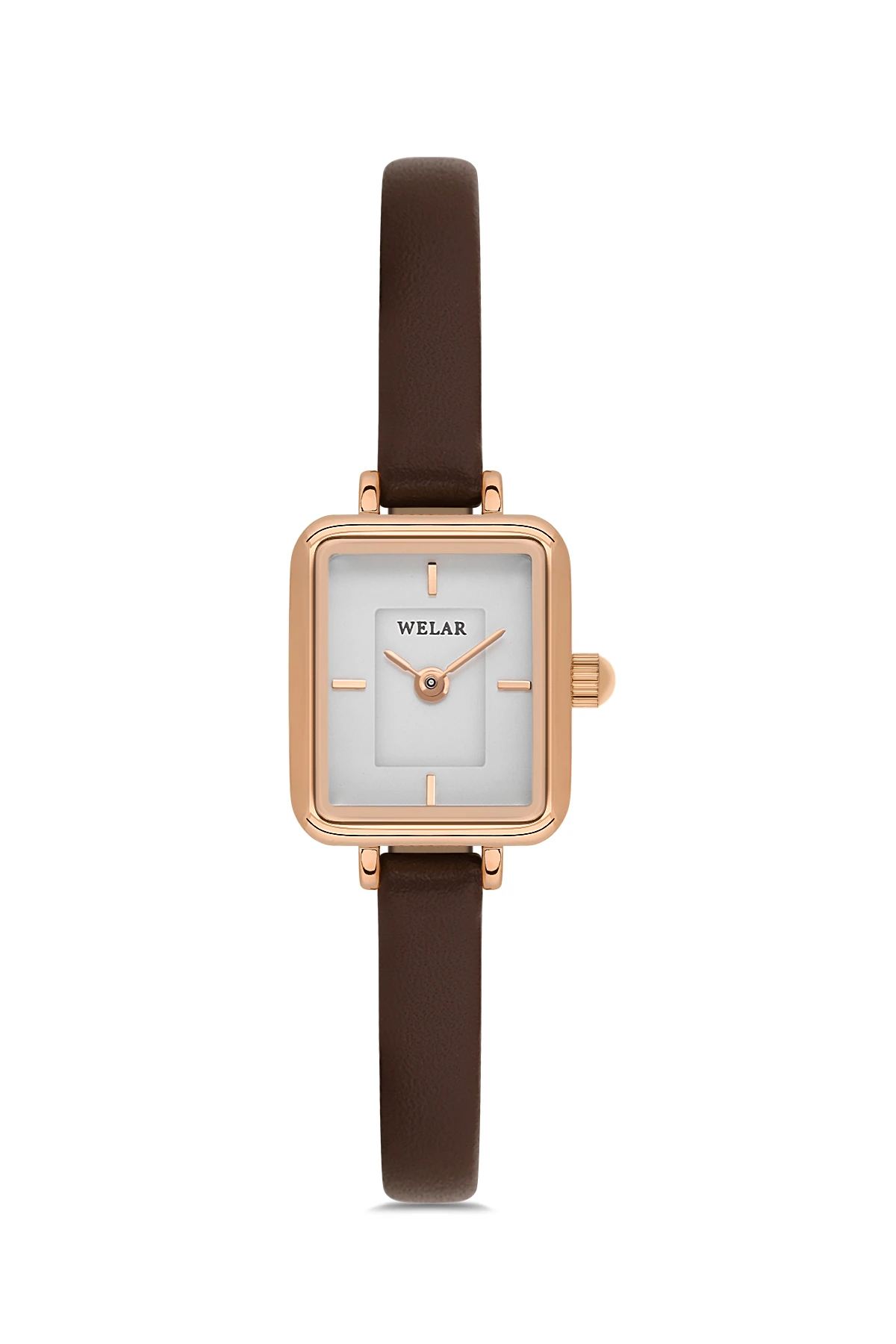 Wel 2504-3 Kadın Kol Saati –Deri Kordon, Rose Renk, 3 ATM Suya Dayanıklı