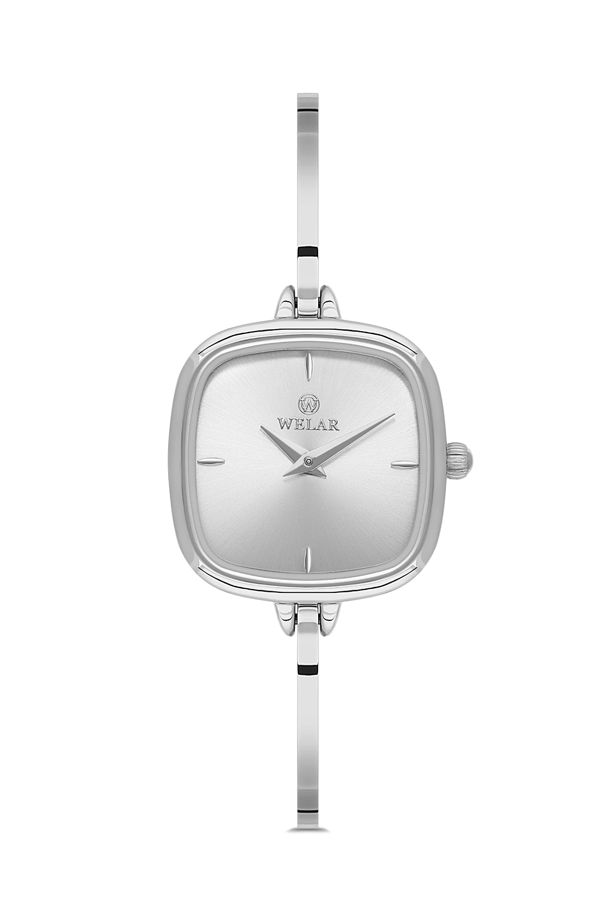 Wel 2501-1 Kadın Kol Saati –Yarım Kelepçe Model, Gümüş Renk, 3 ATM Suya Dayanıklı