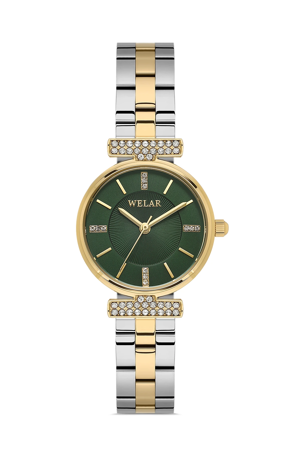 Wel 2503-3 Kadın Kol Saati –Çelik Kordon, Gold Silver Renk, 3 ATM Suya Dayanıklı