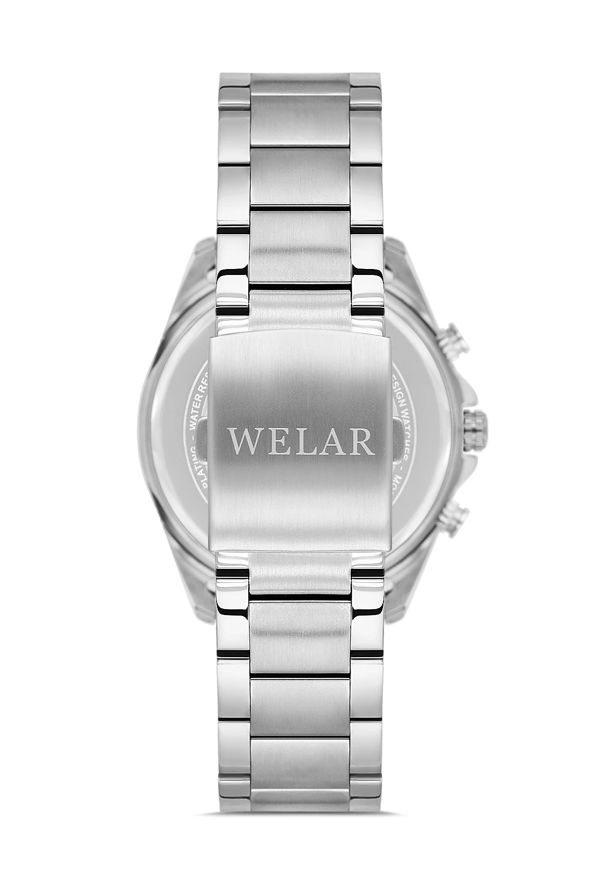 Wel2510-7 Erkek Kol Saati Kronometreli, Çelik Kasa Kordon, Su Geçirmez, Silver Gold Renk