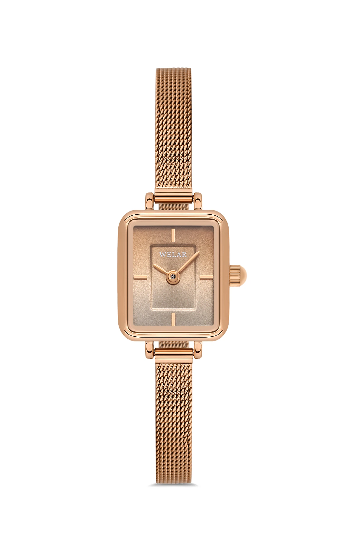 Wel 2505-7 Kadın Kol Saati –Hasır Kordon, Rose Renk, 3 ATM Suya Dayanıklı