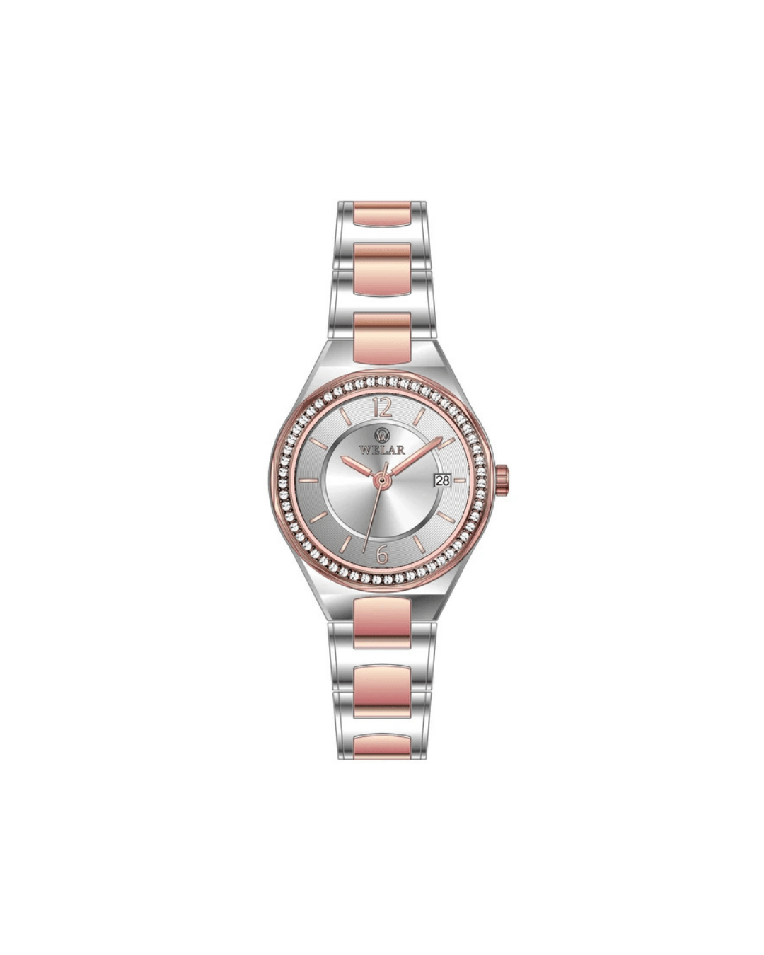 WEL2403-BZ04 Orjinal Rose Gold Renk Paslanmaz Çelik Kadın Kol Saati 
