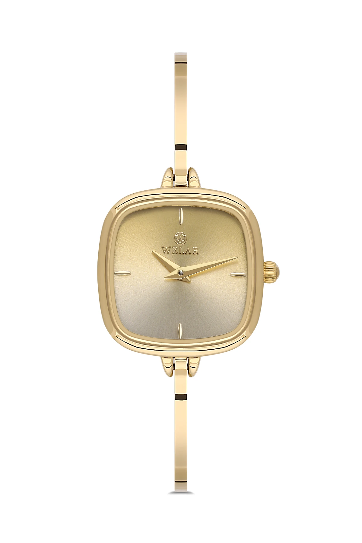 Wel 2501-2 Kadın Kol Saati –Yarım Kelepçe Model, Gold Renk, 3 ATM Suya Dayanıklı