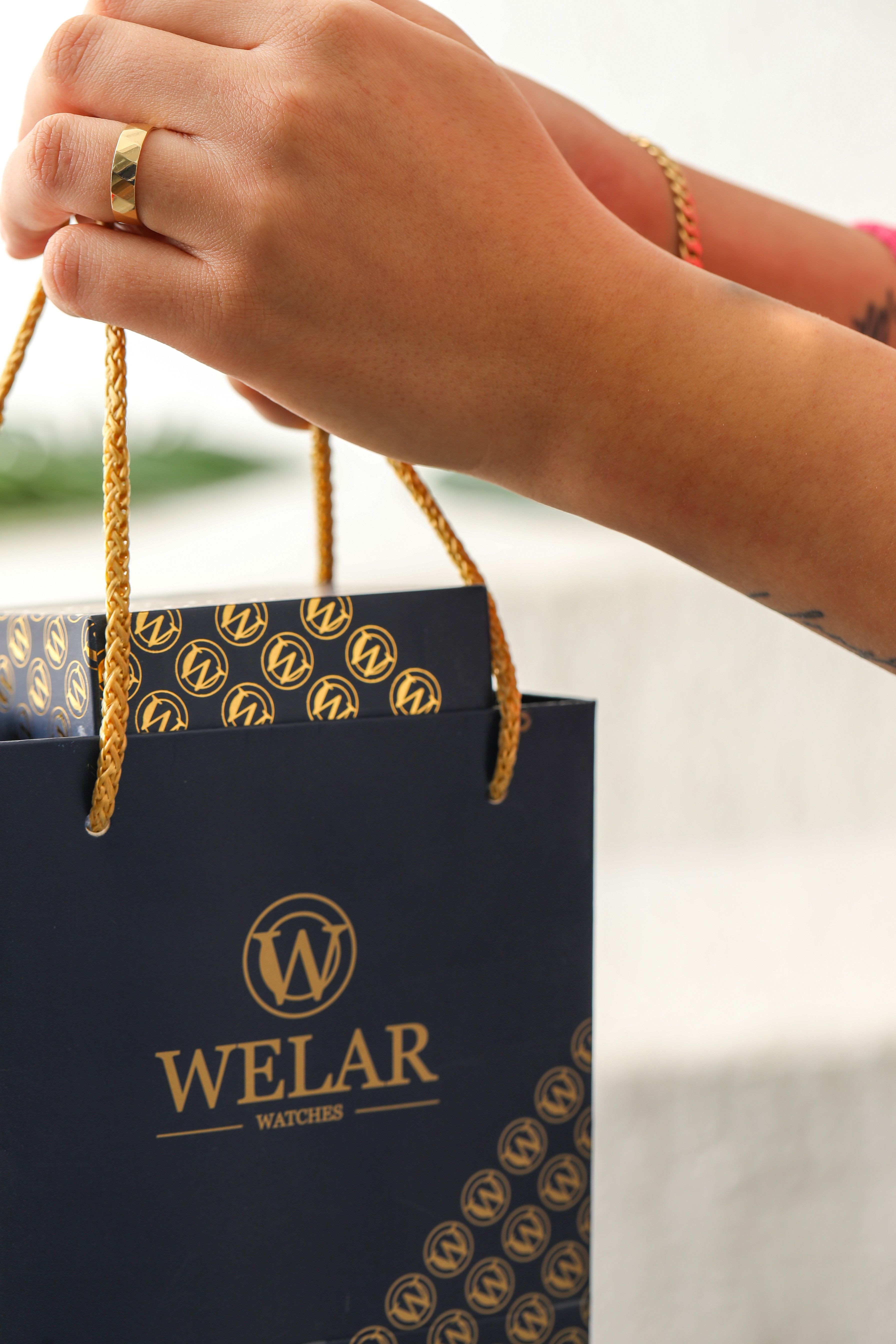 WEL3383-2 Beyaz Kadran Gold Kasa ve Gümüş Altın Kaplama Kordon Çelik Kadın Kol Saati