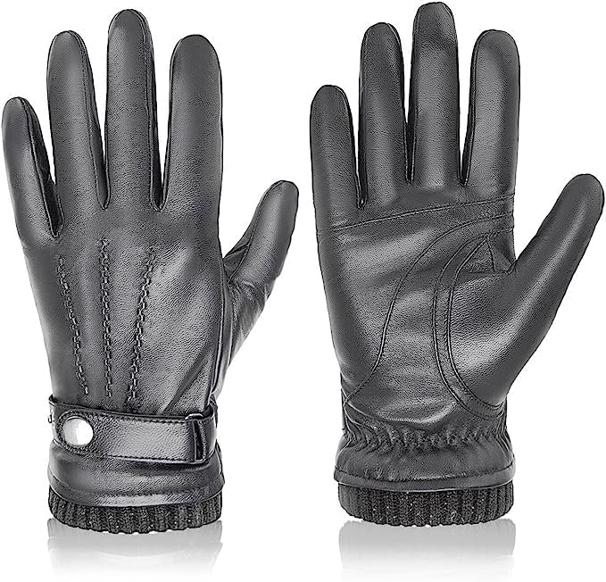 BISON DENIM Hakiki Deri Dokunmatik Eldiven – Smartphone Uyumlu