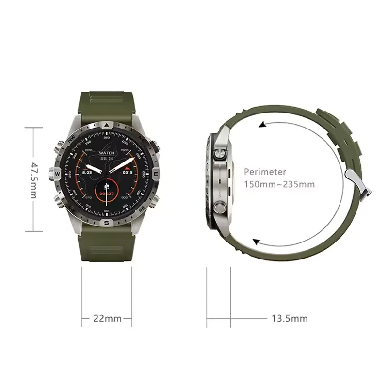 Smart Watch GT45 – 1.6" IPS, Bluetooth Arama, Outdoor Spor ve Sağlık Takipli Akıllı Saat (IP67 Su Geçirmez)