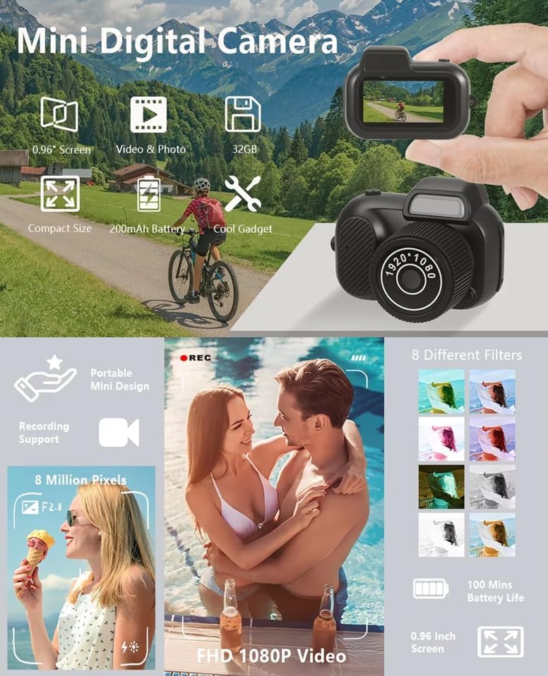 Omana Mini Dijital Kamera 1080P Taşınabilir (Anahtarlık Tipi)