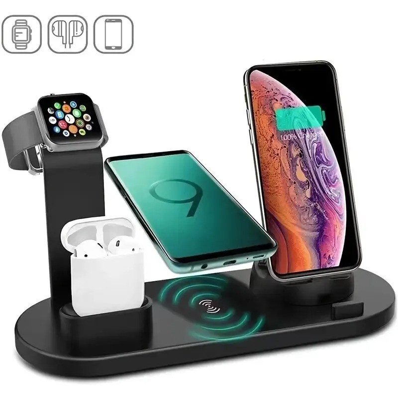 5 in 1 Çoklu Şarj İstasyonu Kablosuz Masa üstü Set Telefon Standı