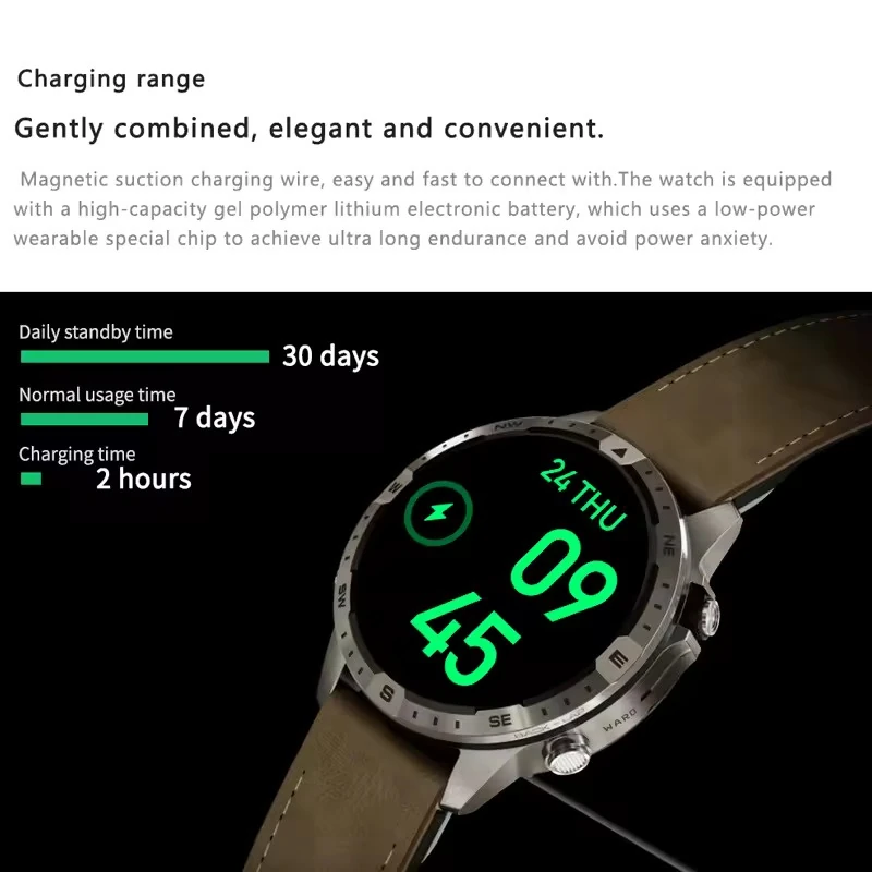 Smart Watch GT45 – 1.6" IPS, Bluetooth Arama, Outdoor Spor ve Sağlık Takipli Akıllı Saat (IP67 Su Geçirmez)
