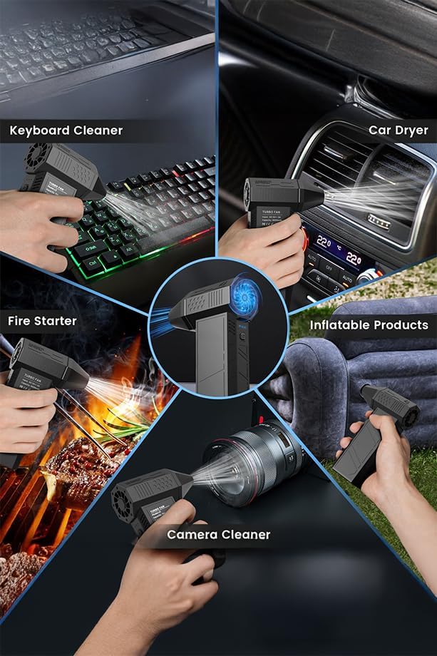 Basınçlı Hava & Toz Üfleyici – 130000 RPM Kablosuz 3 Kademeli Ayarlanabilir