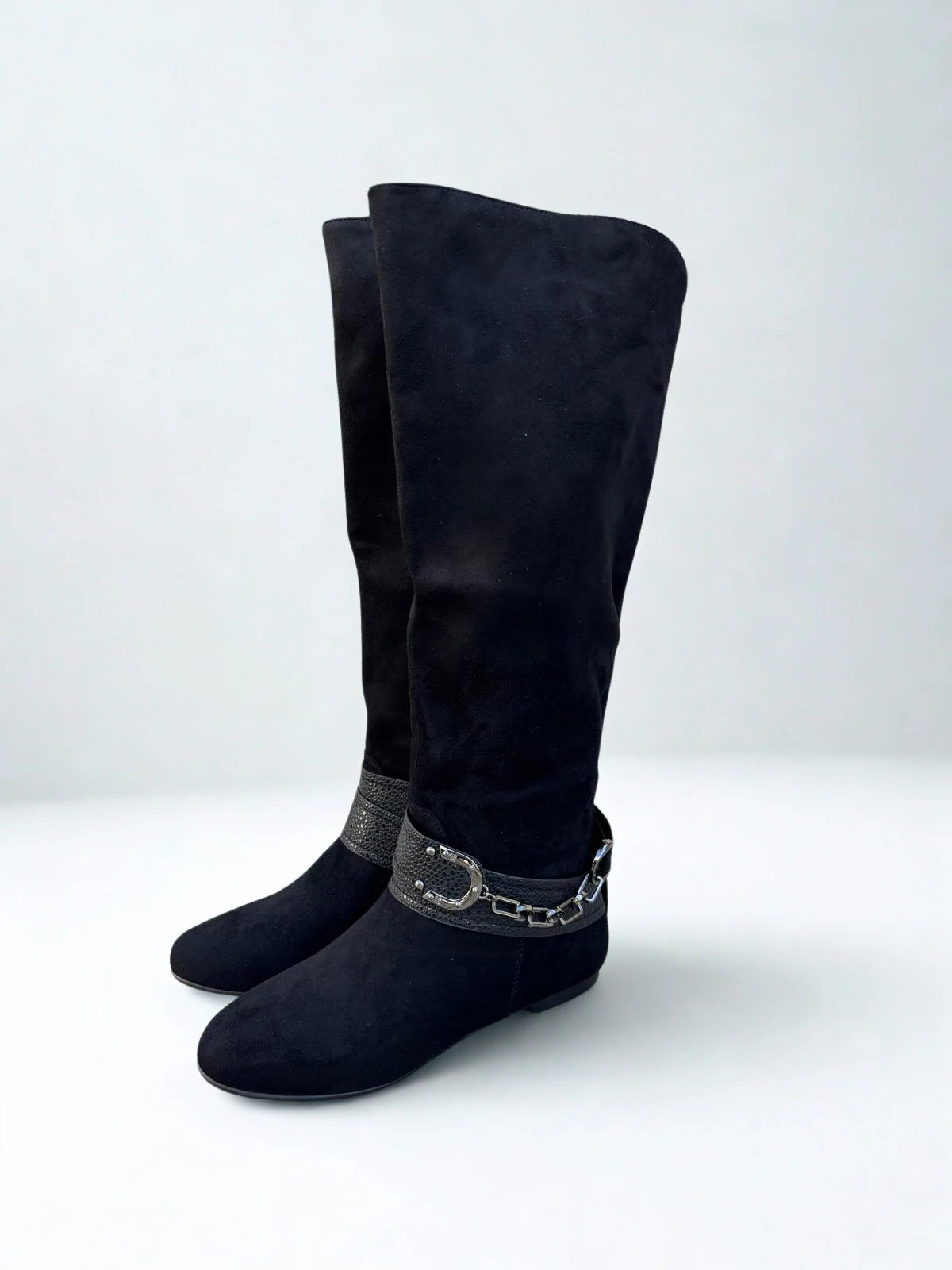 Kadın Nubuk Toka Detaylı Çizme - siyah