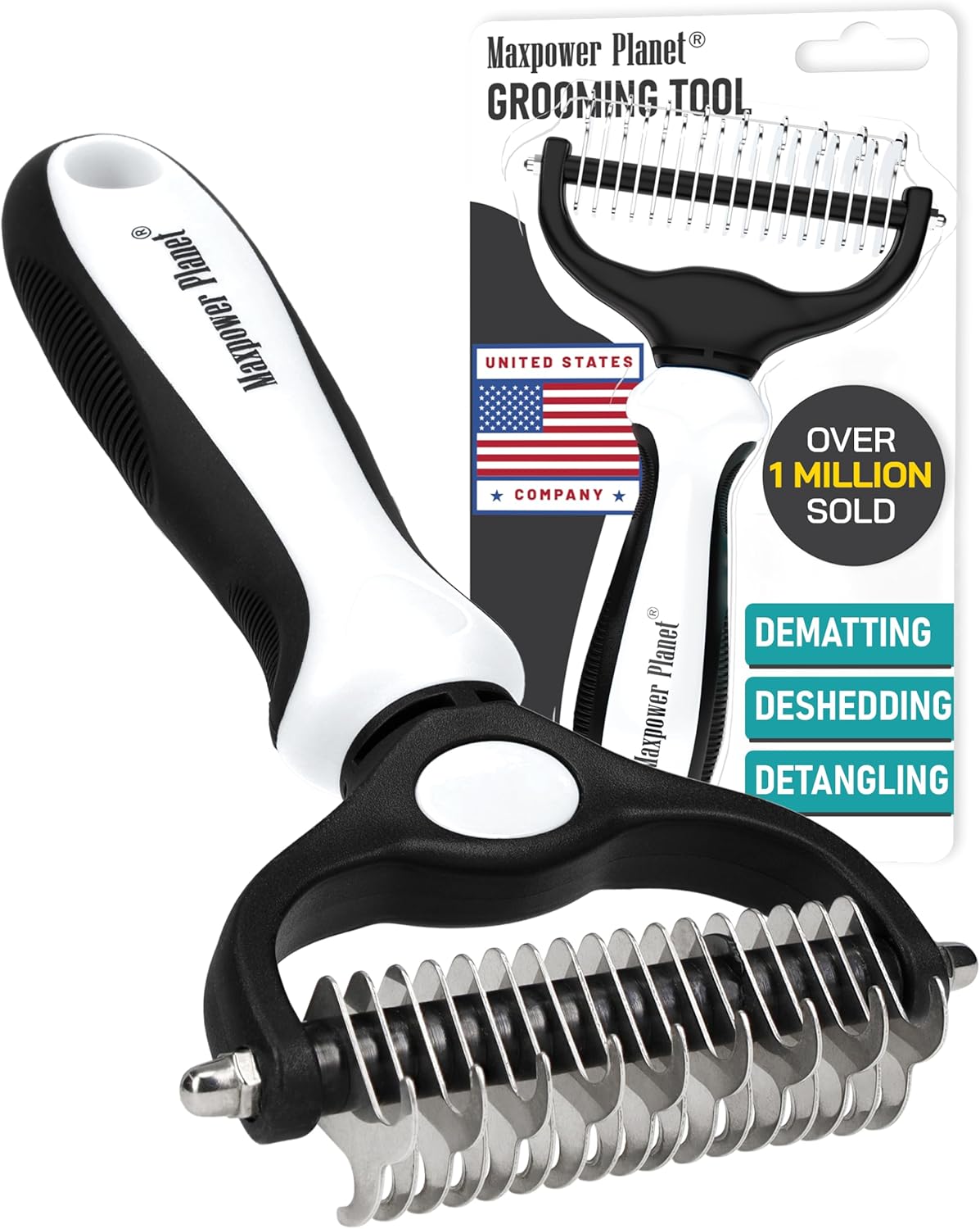 Maxpower Planet Çift Taraflı Evcil Hayvan Tımar Fırçası – Tüy Bakım & Dökülme Azaltıcı
