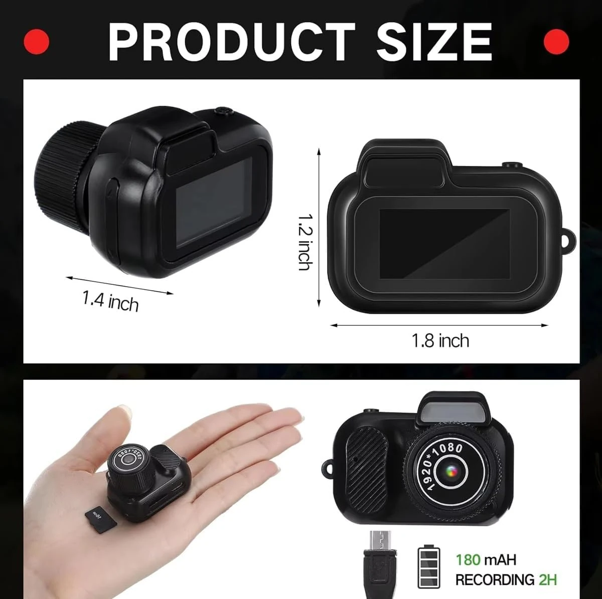 Omana Mini Dijital Kamera 1080P Taşınabilir (Anahtarlık Tipi)