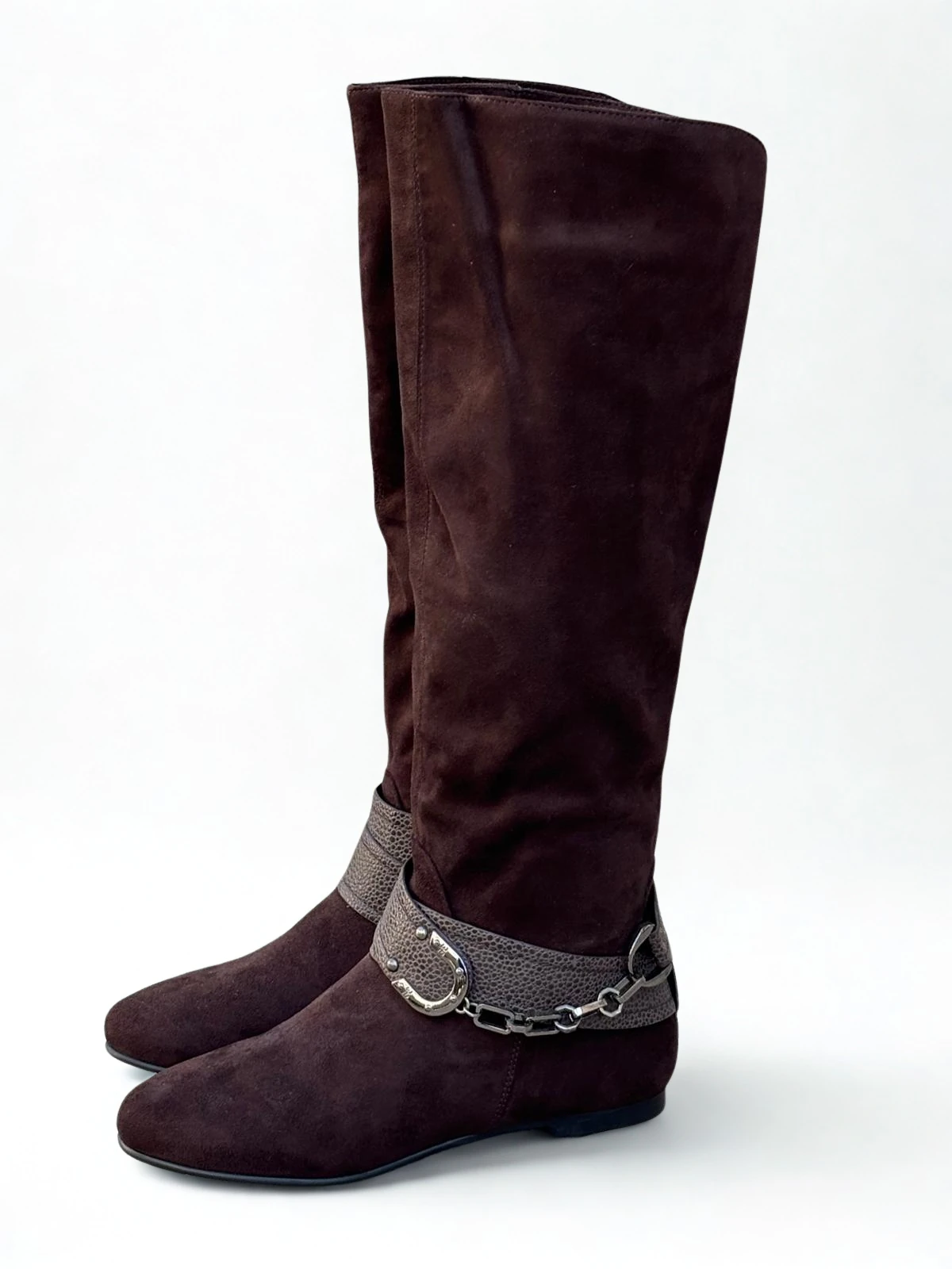 Kadın Nubuk Toka Detaylı Çizme - kahverengi