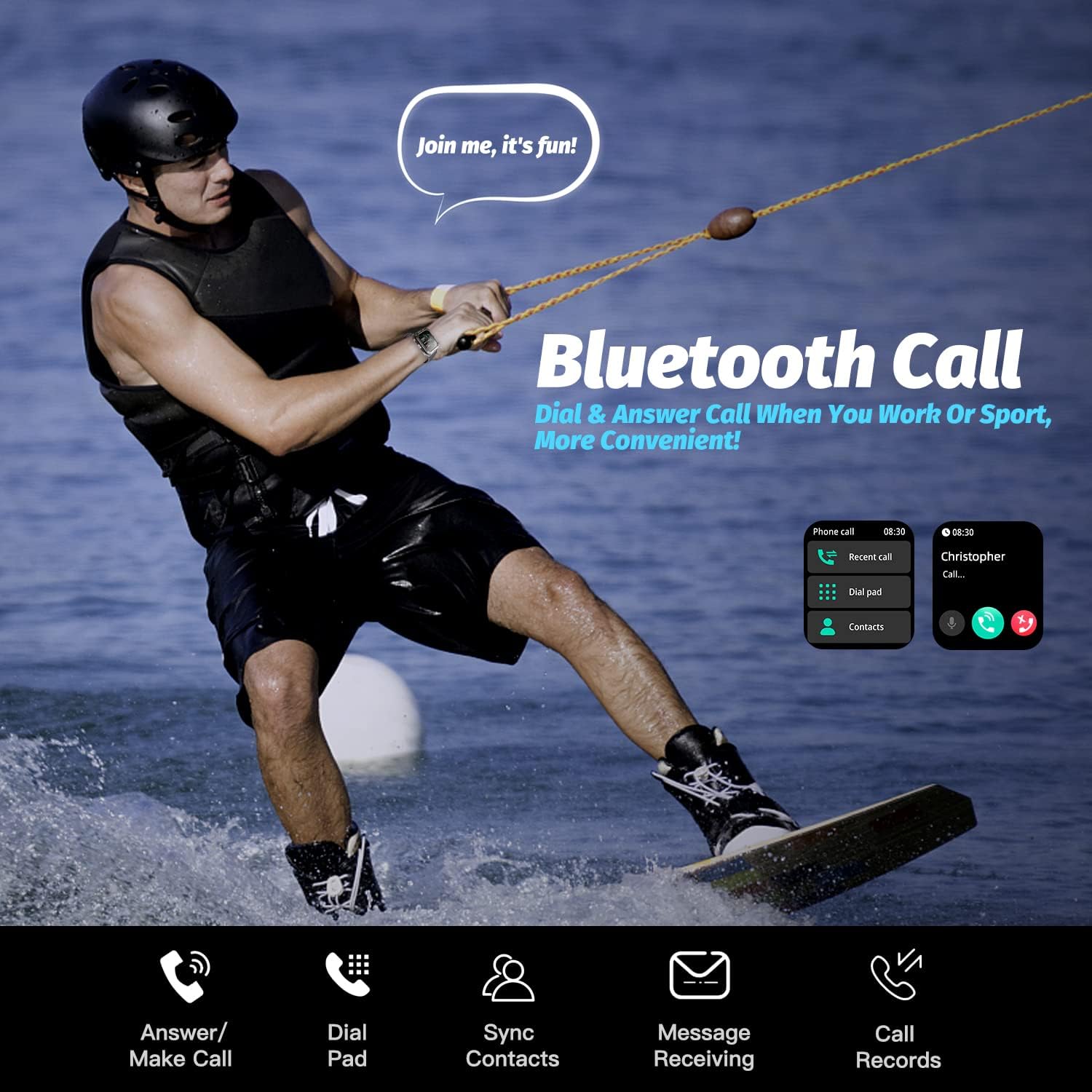 HOFIT Akıllı Saat – Bluetooth Çağrı, HD Dokunmatik Ekran, Fitness Takibi, Erkekler için Dayanıklı Saat, Android & iOS Uyumlu