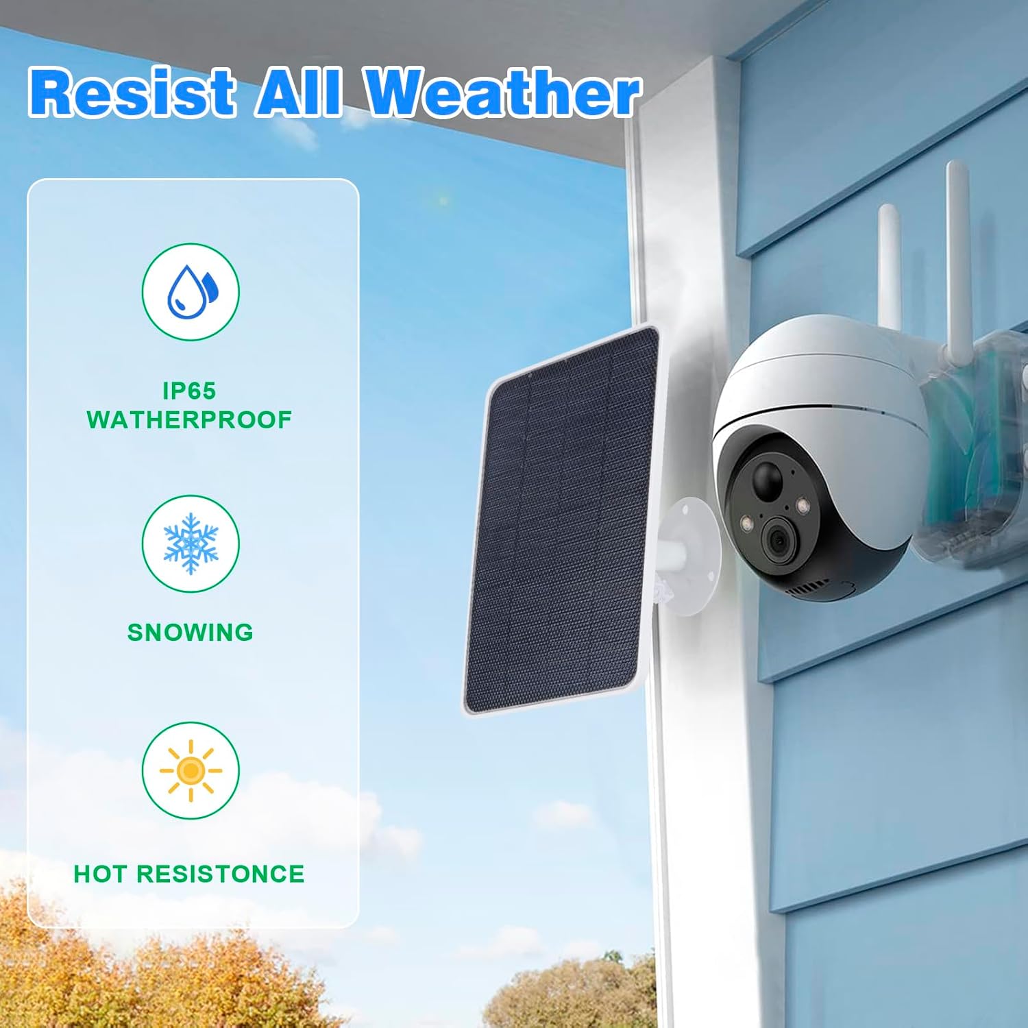 NAINAI 5W Güvenlik Kamerası Güneş Paneli – Arlo Essential/Essential XL Spotlight Uyumlu, USB & Type-C Çıkışlı, 13FT Hava Koşullarına Dayanıklı Kablo, 360° Ayarlanabilir Braketiyle