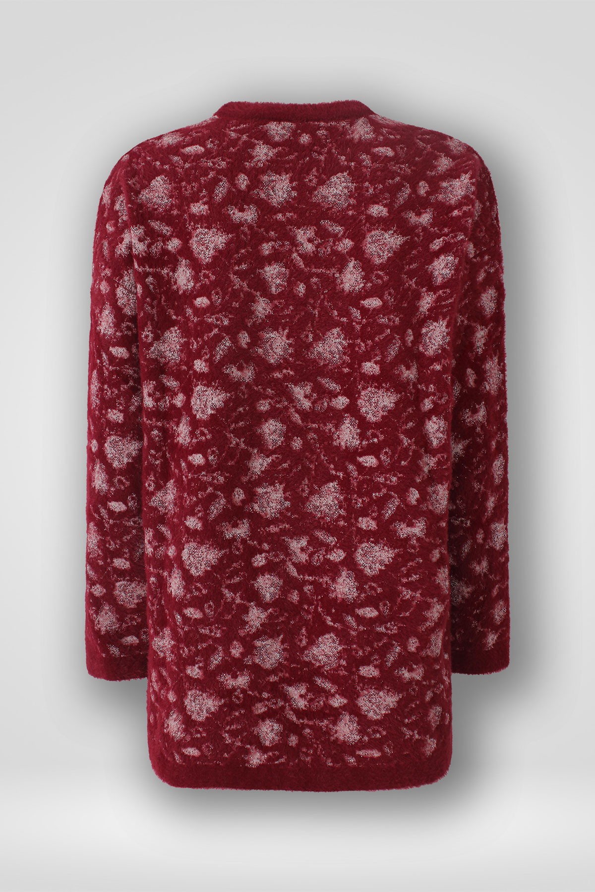 Angora Çiçek Desenli Tunik - Bordo