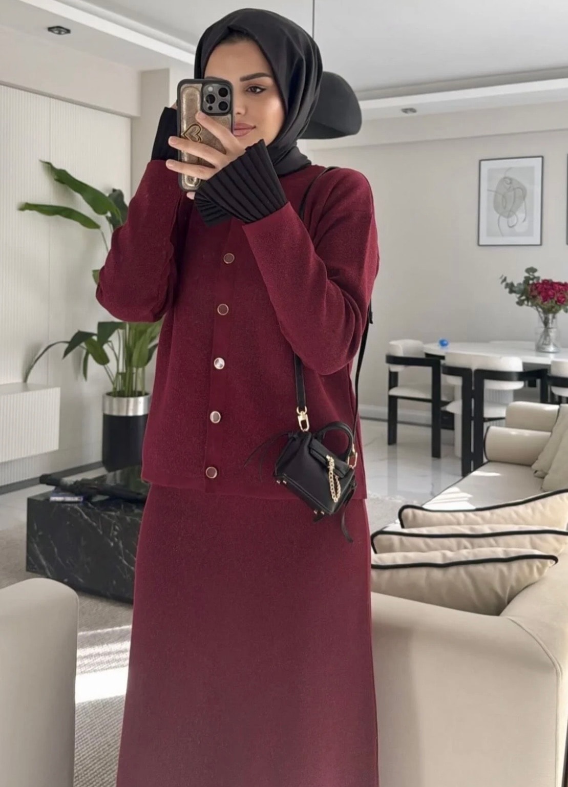 Rosa Simli İkili Takım Bordo
