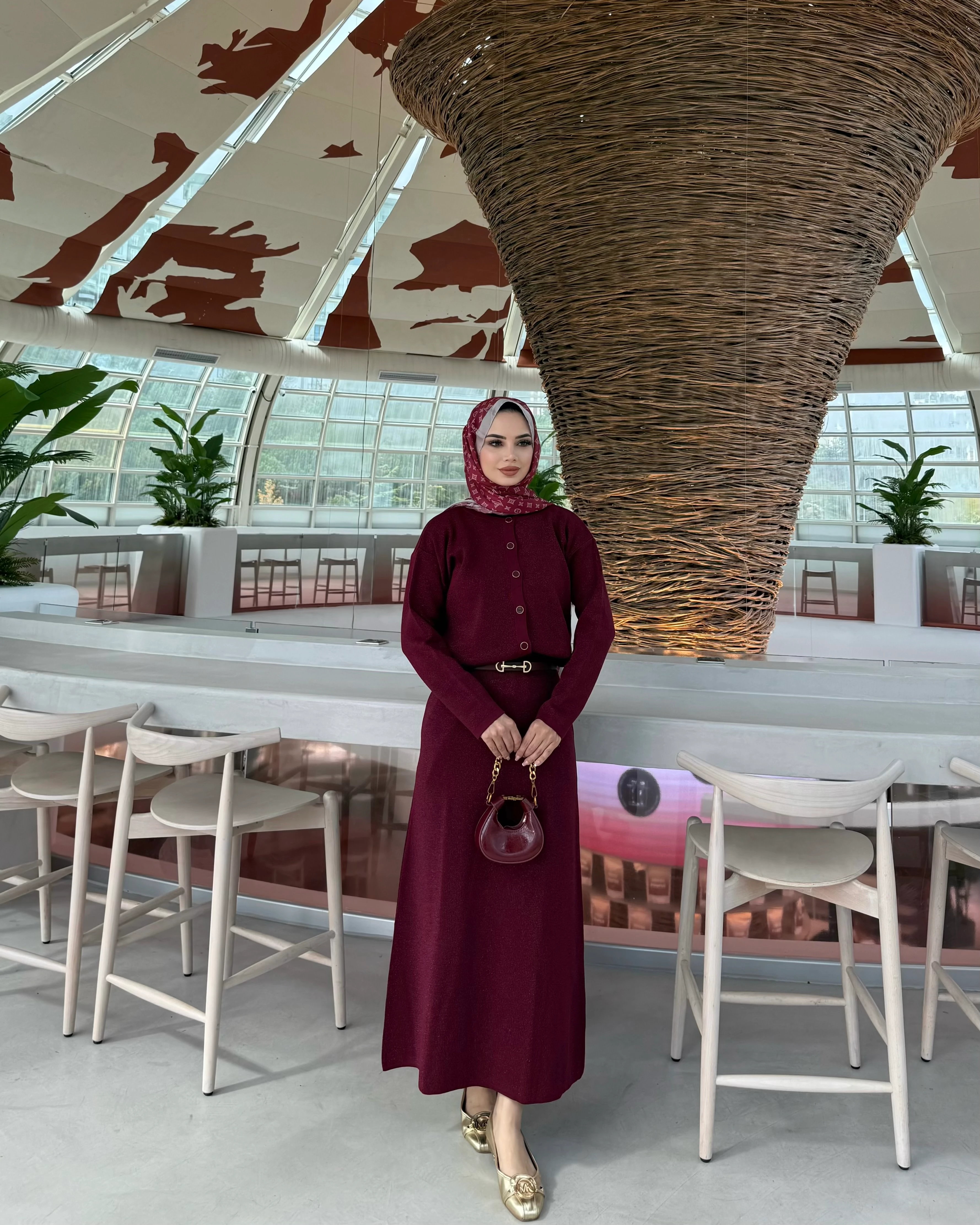 Rosa Simli İkili Takım Bordo