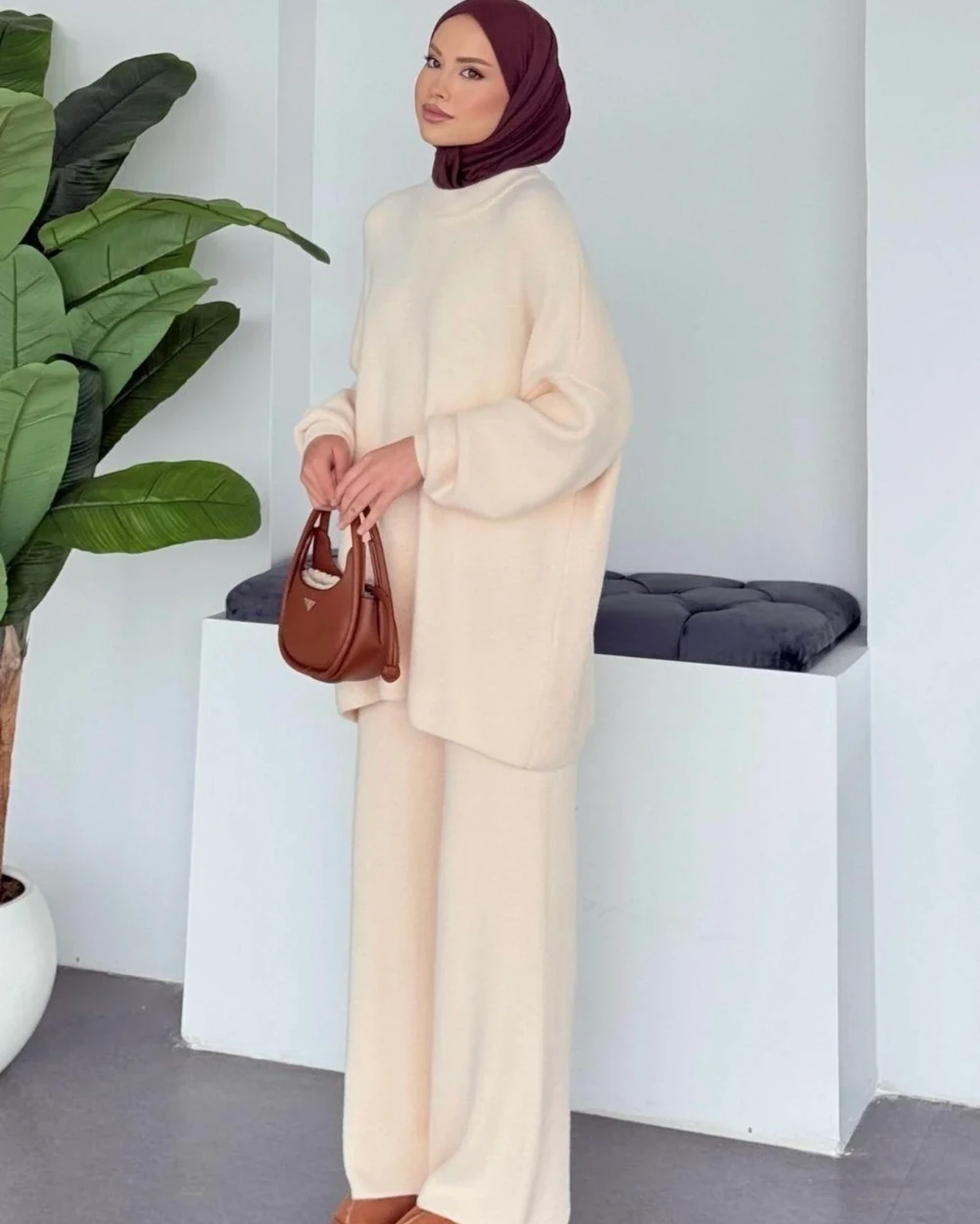 Angora İkili Takım Ekru