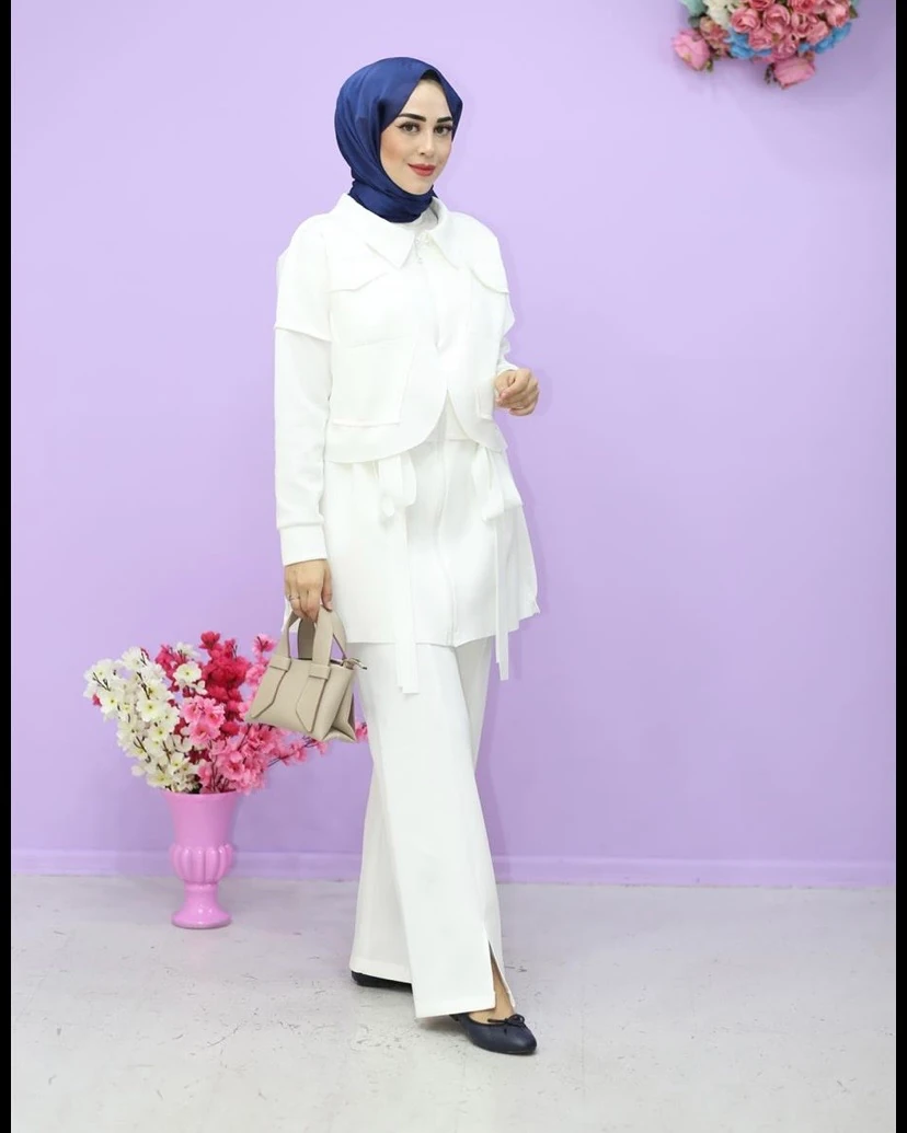 Monica İkili Takım Beyaz 