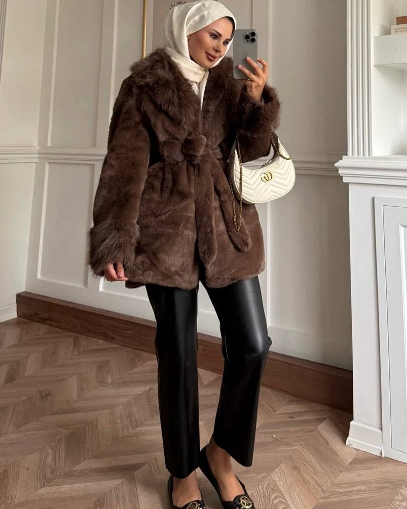 Orjinal Aplaka Kürk Kahverengi (STANDART BEDEN)