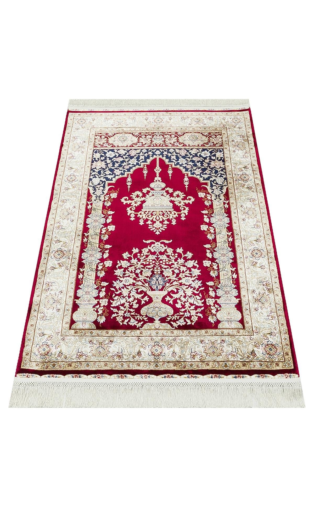 ISFAHAN SECCADE ISF SCD 01 RED Klasik Desenli Yüksek Kalite Sık Dokuma Seccade