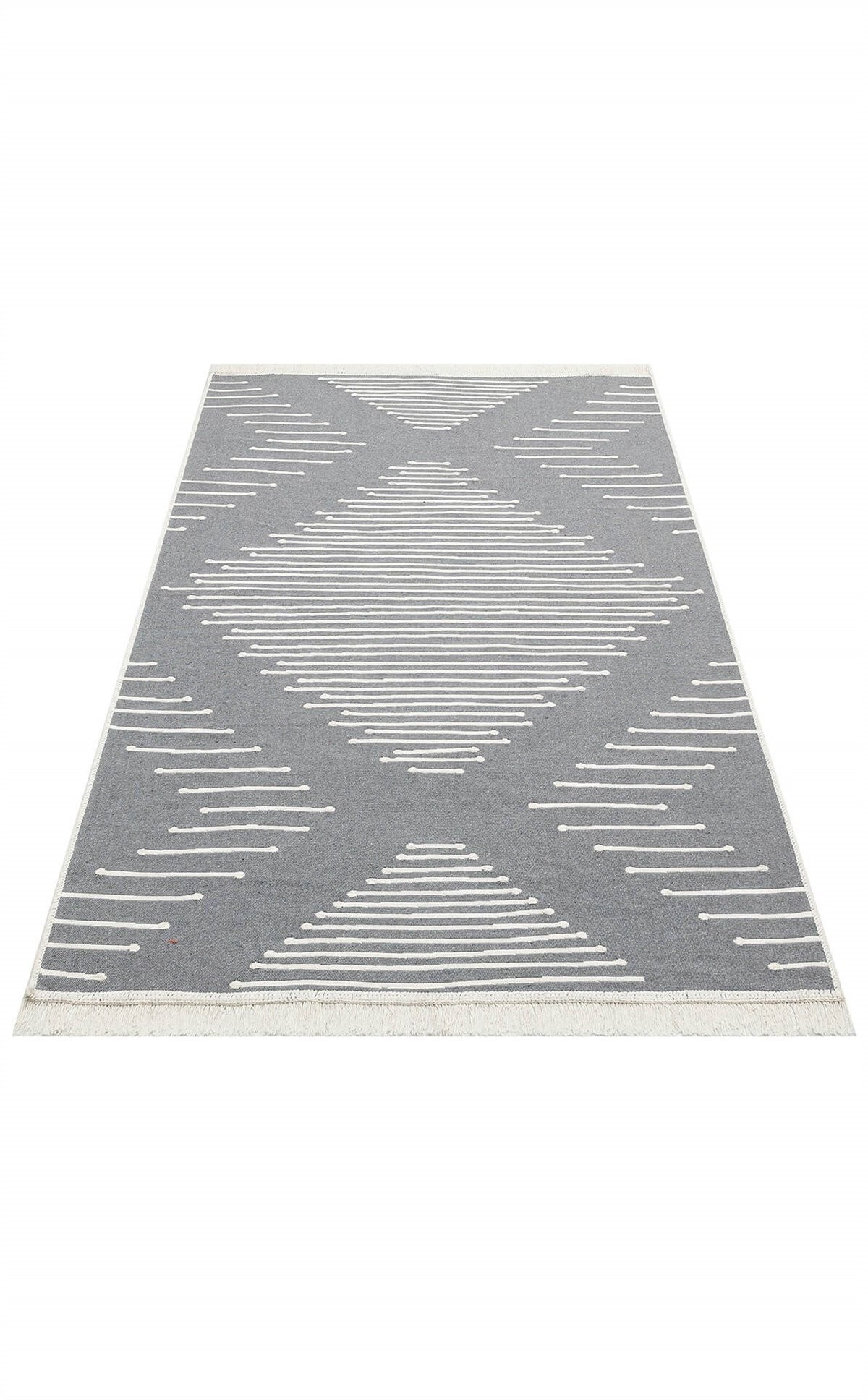 ARYA AR 15 GREY Yıkanabilir Çift Taraflı Modern Desenli Dokuma Kilim