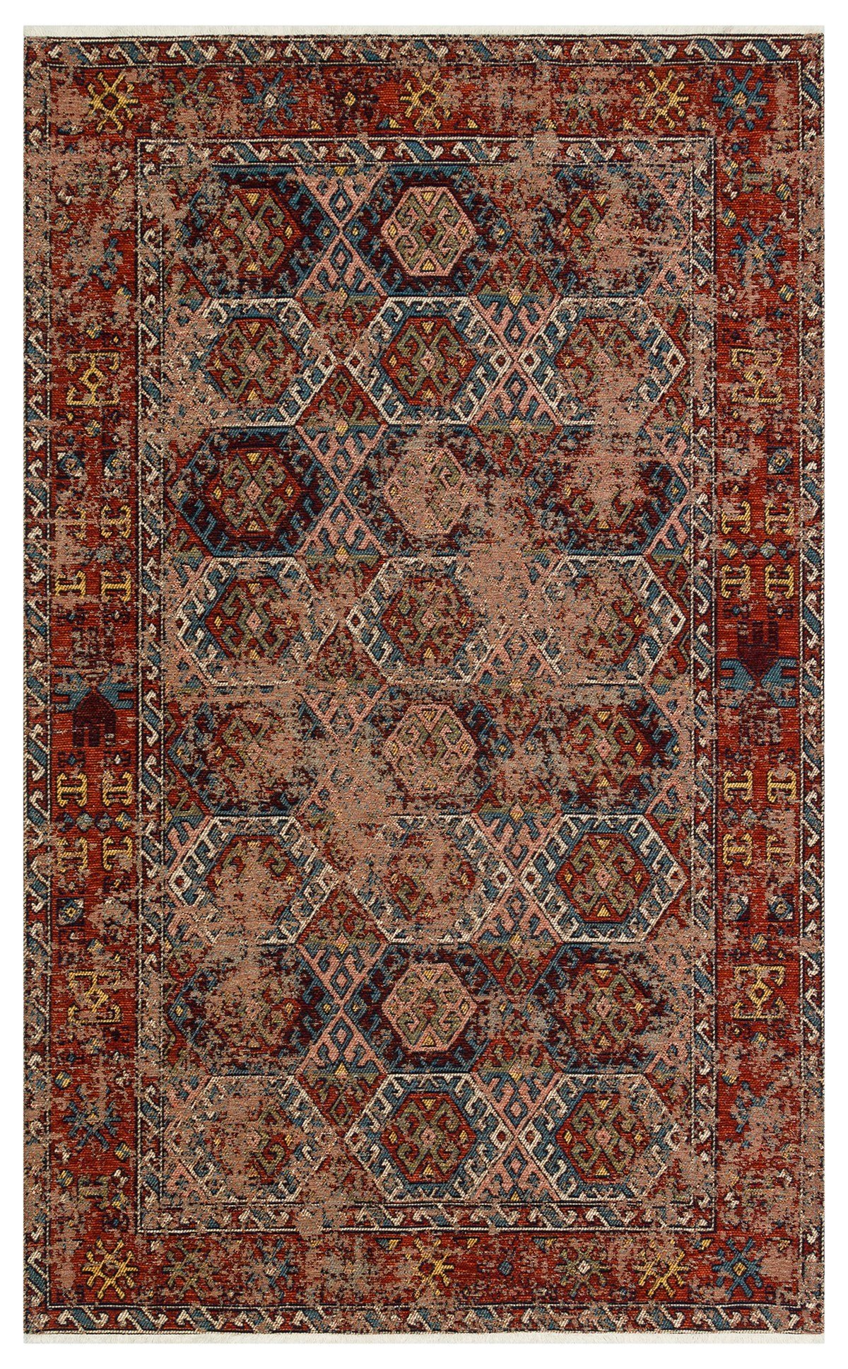 ANADOLU KILIM AND 03 MULTY Anadolu Antik Desenli Yıkanabilir Kaymaz Tabanlı Etnik Kilim