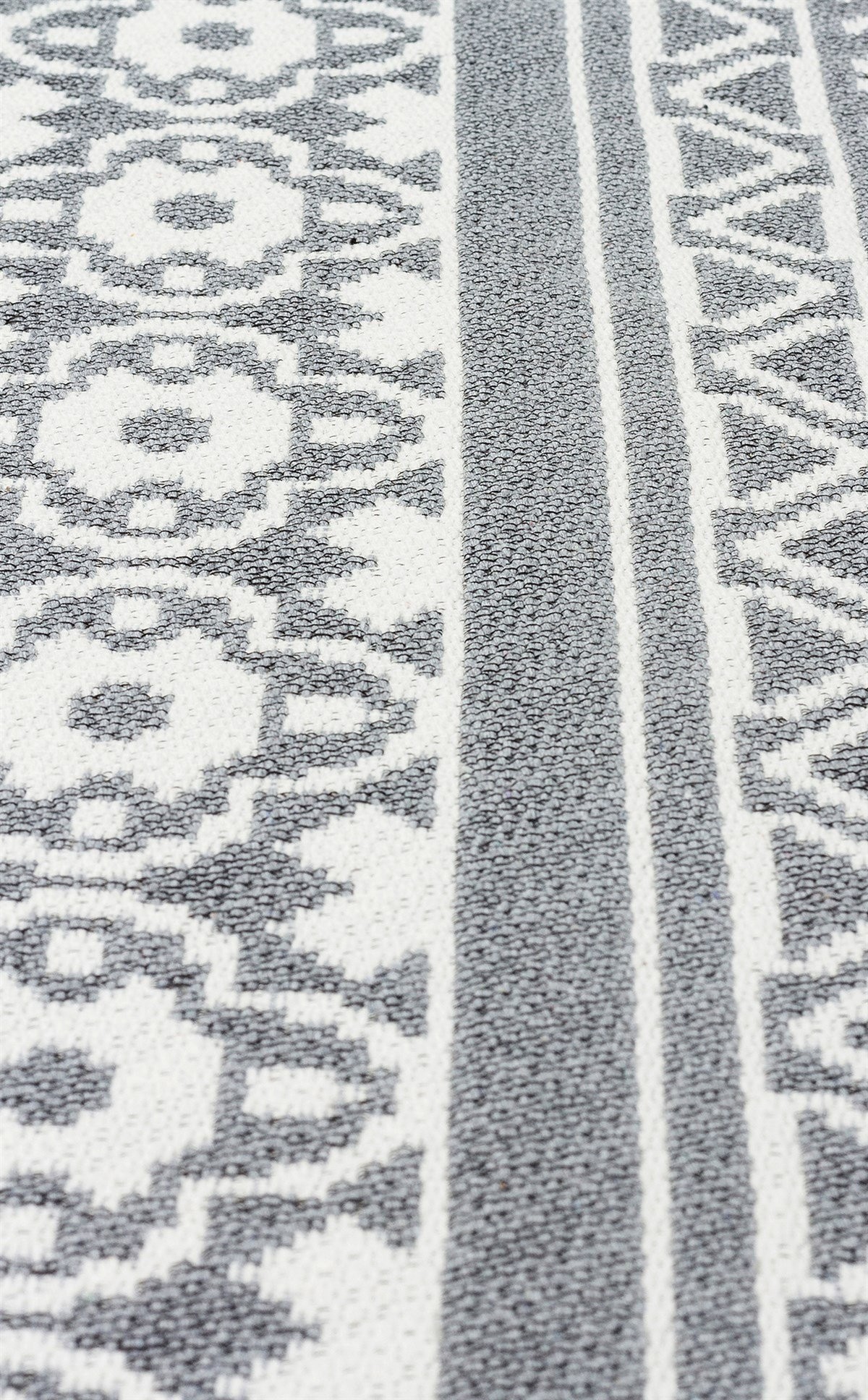 ARYA AR 07 GREY Yıkanabilir Çift Taraflı Modern Desenli Dokuma Kilim