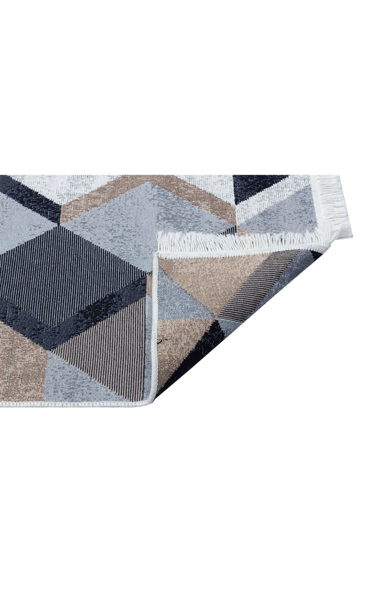 ARYA AR 10 BEIGE BLACK Yıkanabilir Çift Taraflı Modern Desenli Dokuma Kilim