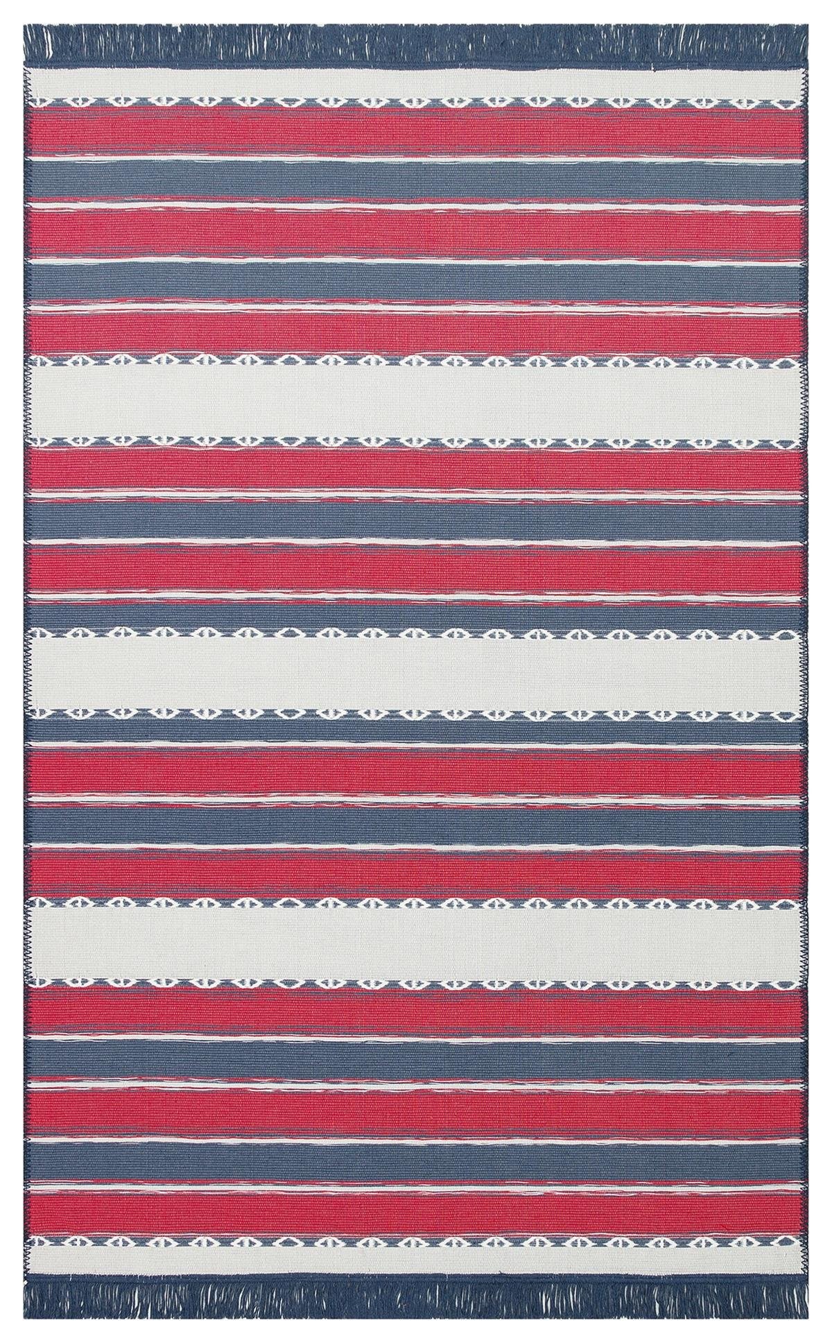 ARYA CRAFT ARC 05 RED NAVY Hav Toz Vermez Yıkanabilir Modern Desenli Dokuma Kilim