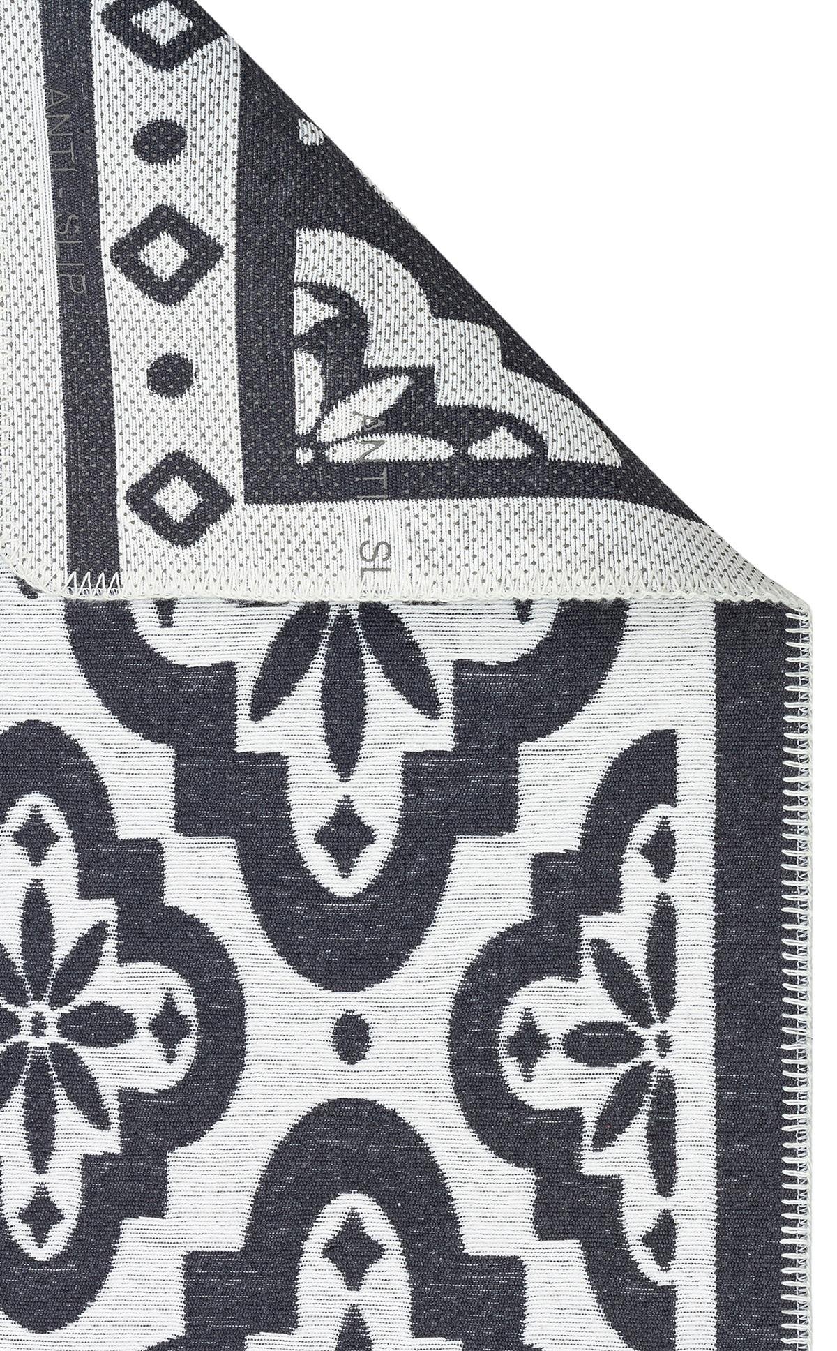 ARYA NEO ARN 08 ANTRASIT WHITE Yıkanabilir Kaymaz Tabanlı Modern Pamuk Kilim