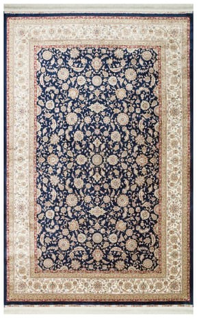 ISFAHAN ISF 03 NAVY CREAM Klasik Desenli Yüksek Kalite Sık Dokuma Makine Halısı