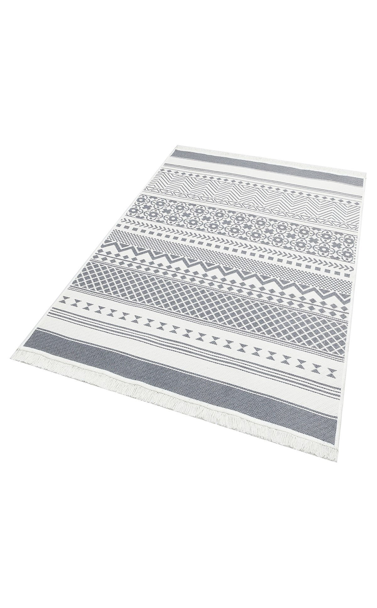 ARYA AR 07 GREY Yıkanabilir Çift Taraflı Modern Desenli Dokuma Kilim