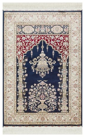 ISFAHAN SECCADE ISF SCD 01 NAVY Klasik Desenli Yüksek Kalite Sık Dokuma Seccade