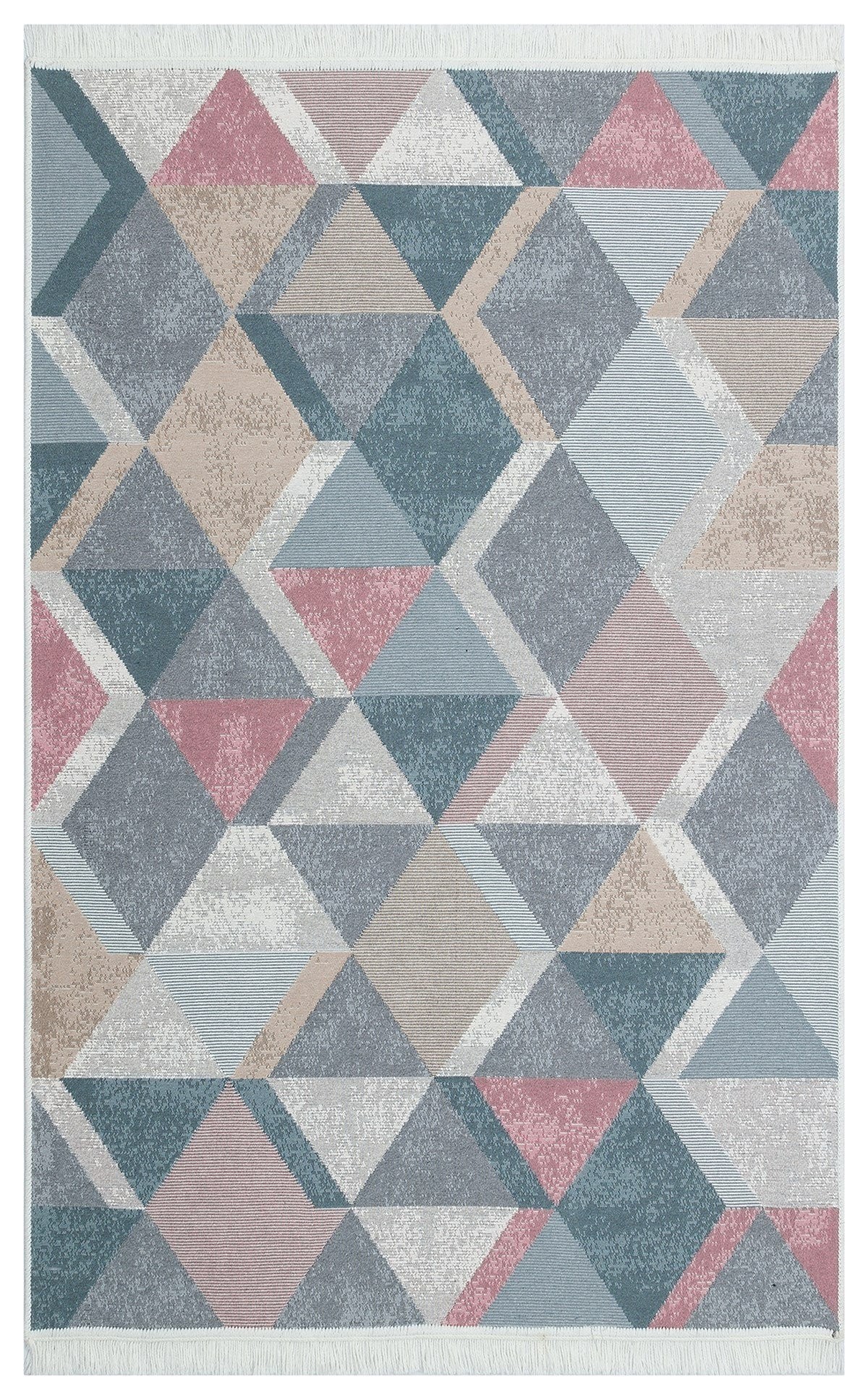 ARYA AR 10 BLUE PINK Yıkanabilir Çift Taraflı Modern Desenli Dokuma Kilim