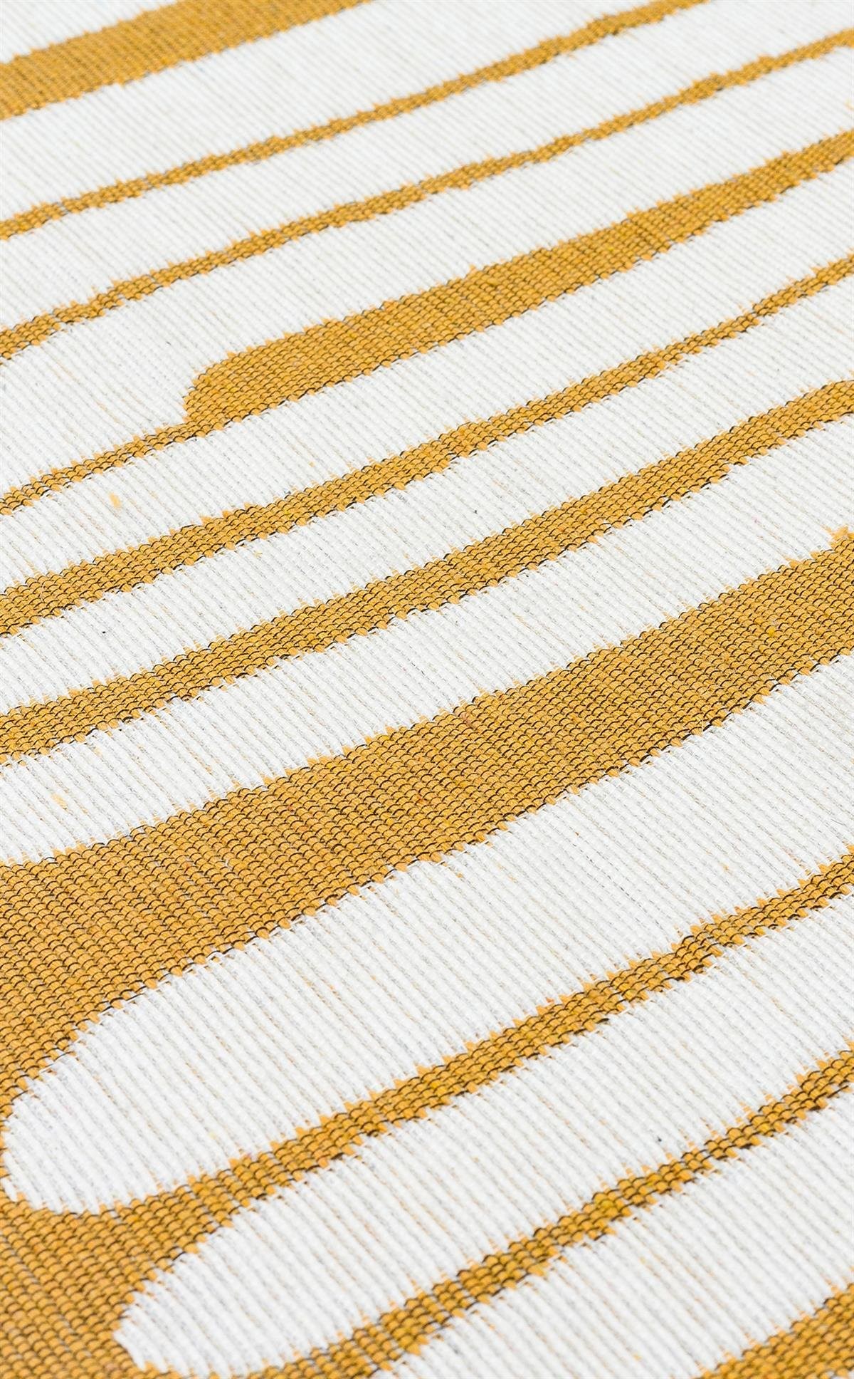 ARYA NEO ARN 10 WHITE YELLOW Yıkanabilir Kaymaz Tabanlı Modern Pamuk Kilim