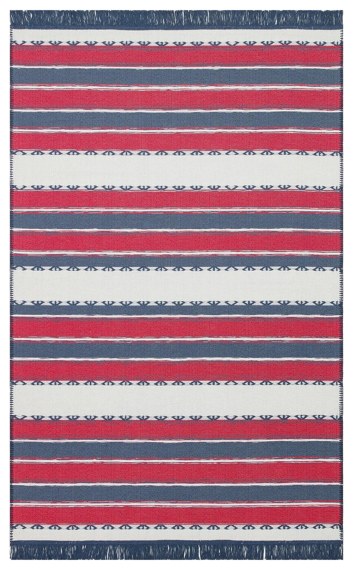 ARYA CRAFT ARC 05 RED NAVY Hav Toz Vermez Yıkanabilir Modern Desenli Dokuma Kilim