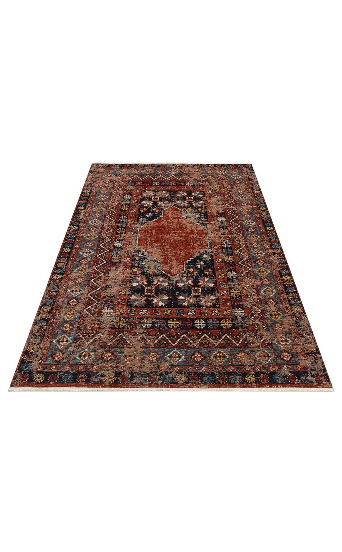 ANADOLU KILIM AND 04 MULTY Anadolu Antik Desenli Yıkanabilir Kaymaz Tabanlı Etnik Kilim