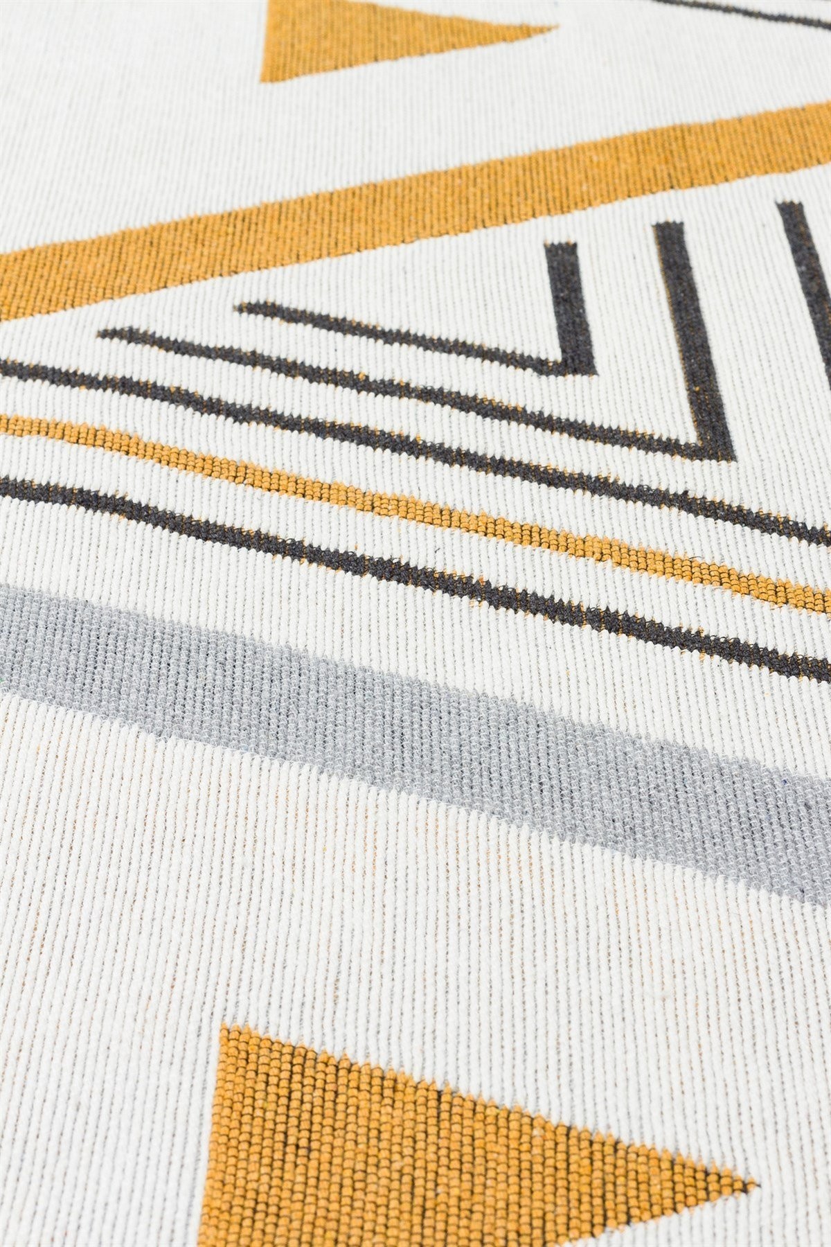 ARYA AR 18 YELLOW GREY Yıkanabilir Çift Taraflı Modern Desenli Dokuma Kilim