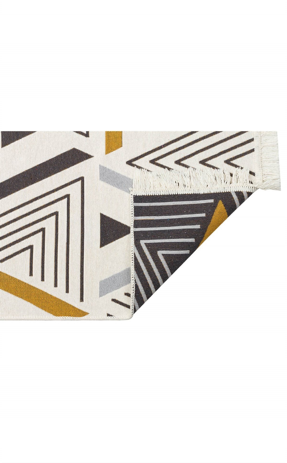 ARYA AR 18 YELLOW GREY Yıkanabilir Çift Taraflı Modern Desenli Dokuma Kilim