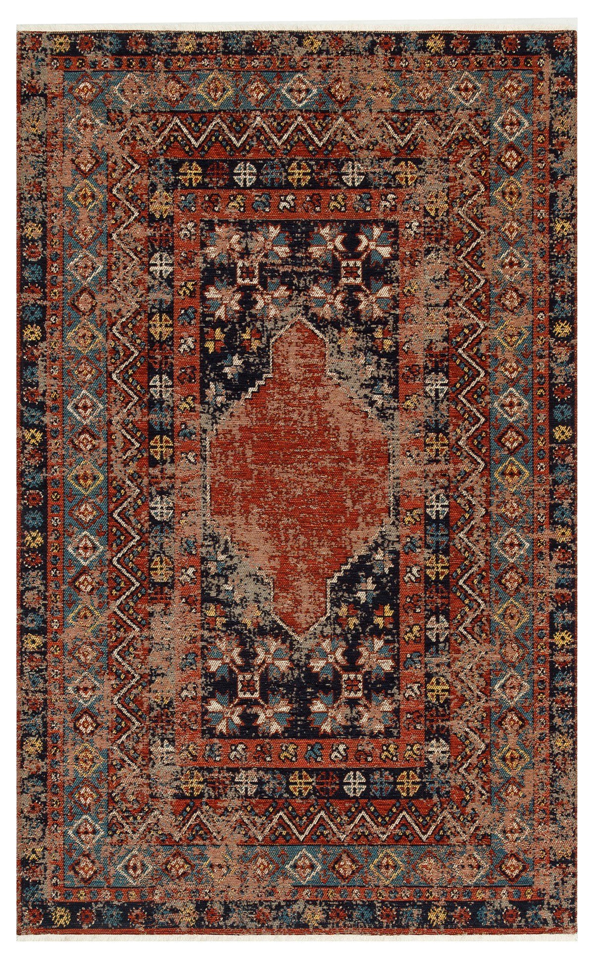 ANADOLU KILIM AND 04 MULTY Anadolu Antik Desenli Yıkanabilir Kaymaz Tabanlı Etnik Kilim