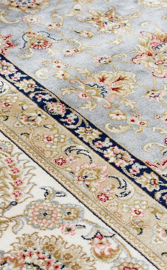 ISFAHAN ISF 03 GREY CREAM Klasik Desenli Yüksek Kalite Sık Dokuma Makine Halısı